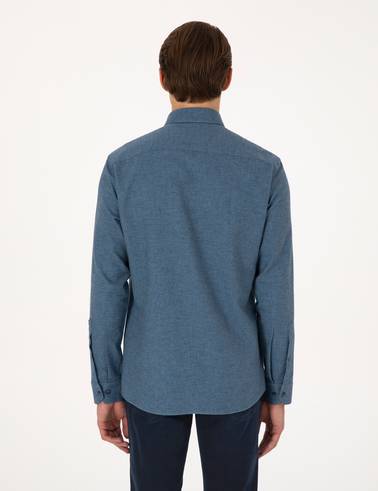 Mavi Slim Fit Uzun Kollu Gömlek