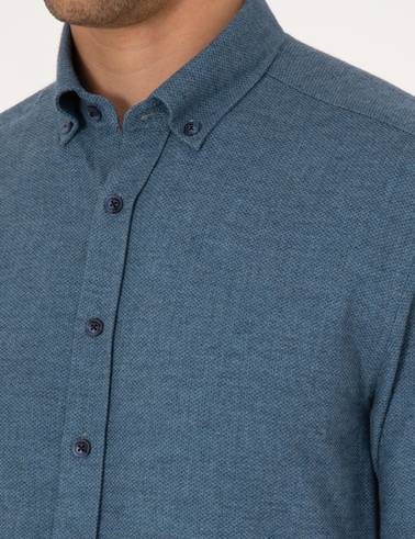 Mavi Slim Fit Uzun Kollu Gömlek