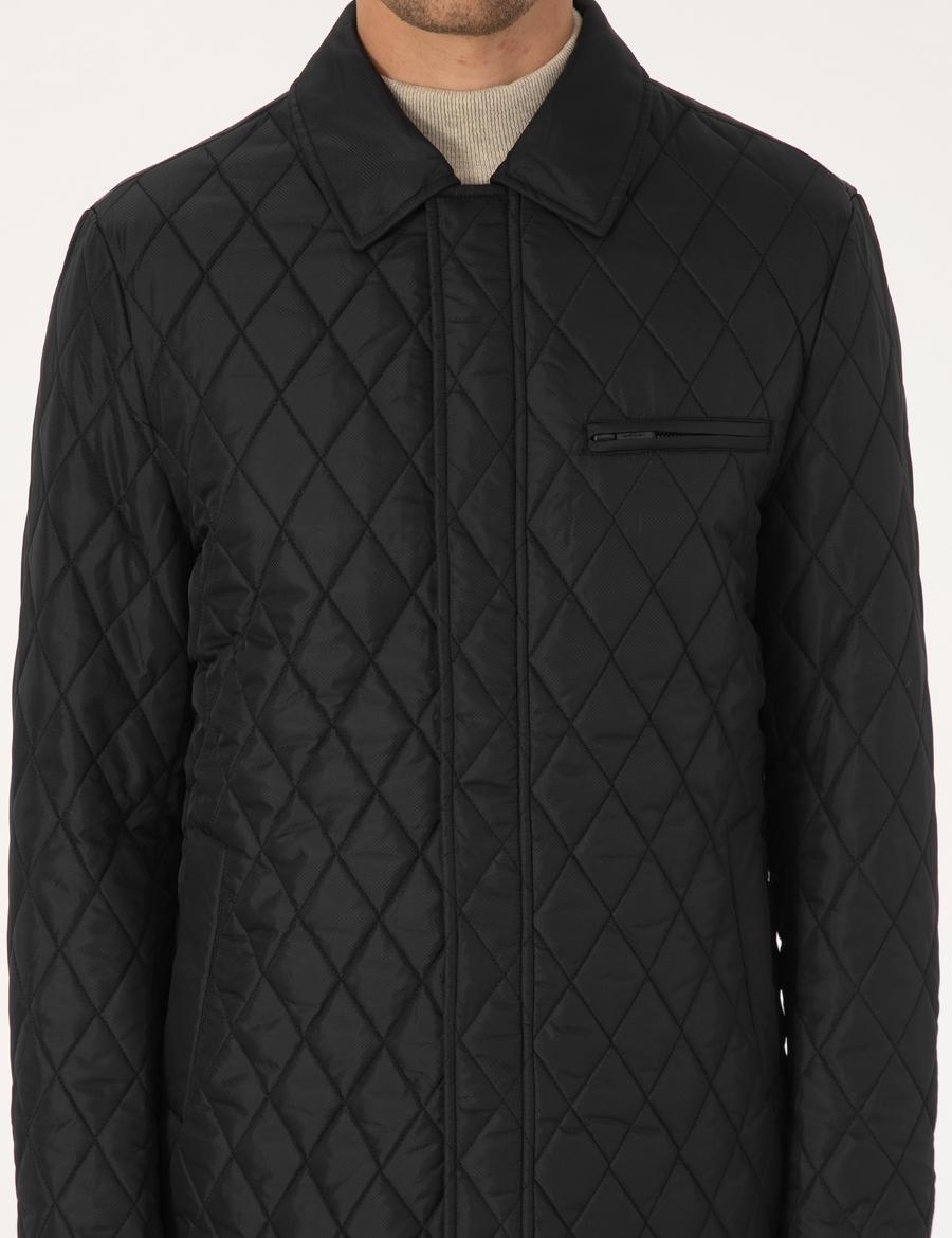 Siyah Gömlek Yaka Mont