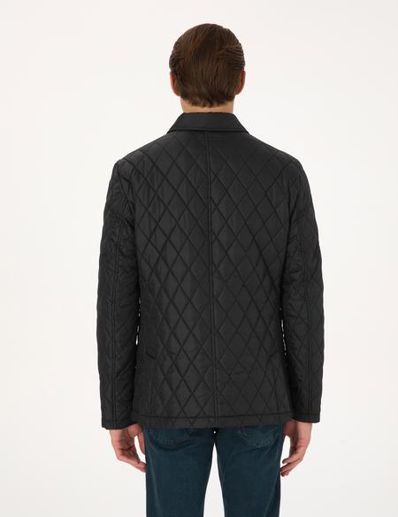 Siyah Gömlek Yaka Mont - 50313920023