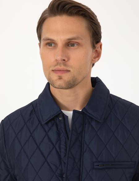 Lacivert Gömlek Yaka Mont - 50313920013