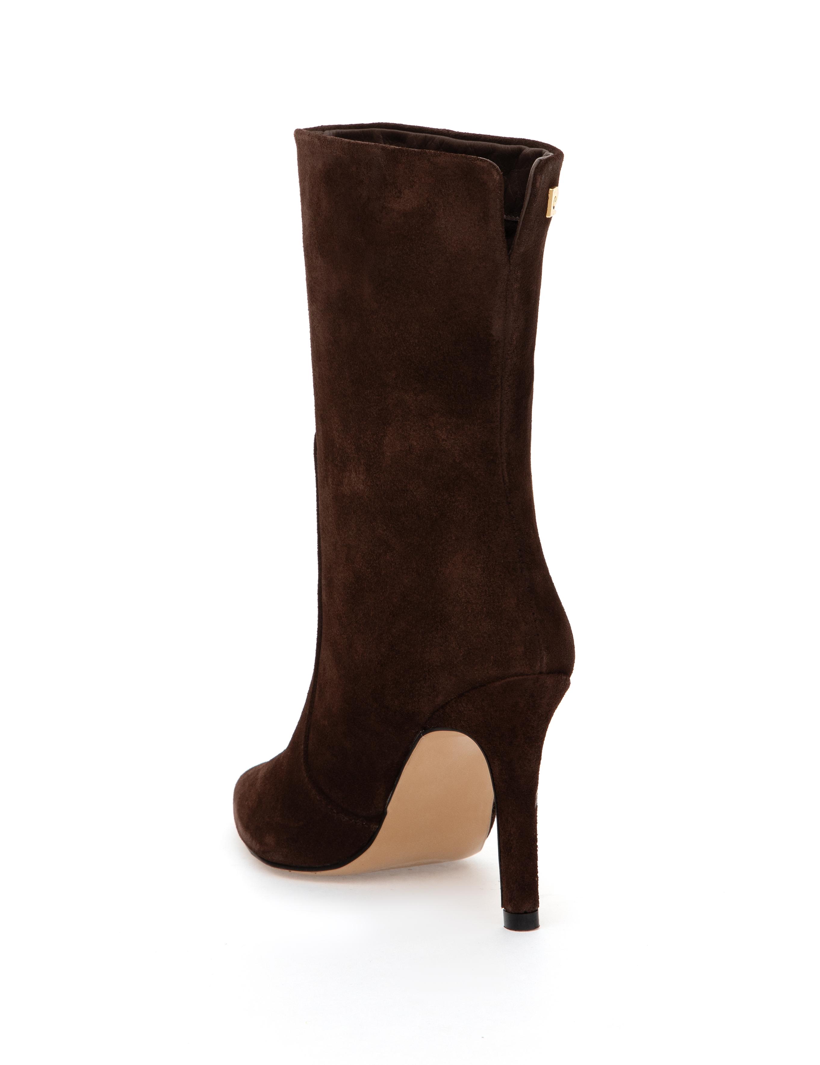 Kahverengi Topuklu Deri Bot