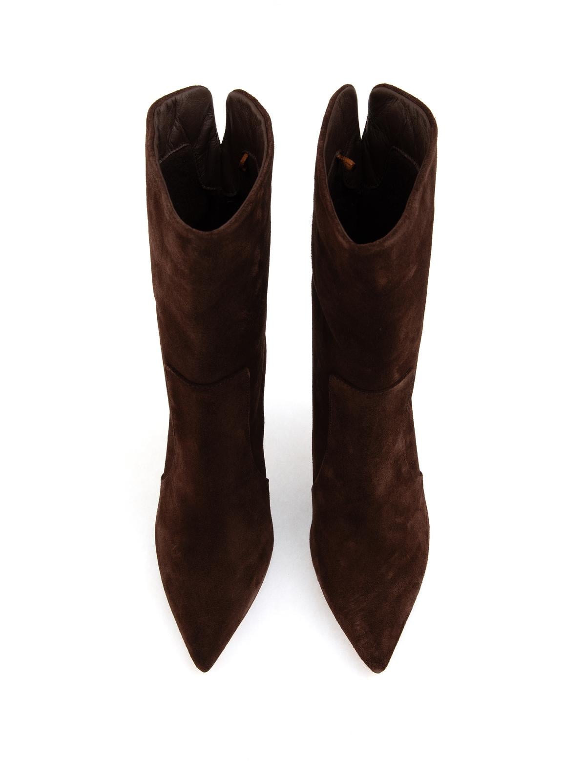 Kahverengi Topuklu Deri Bot - 50315593003