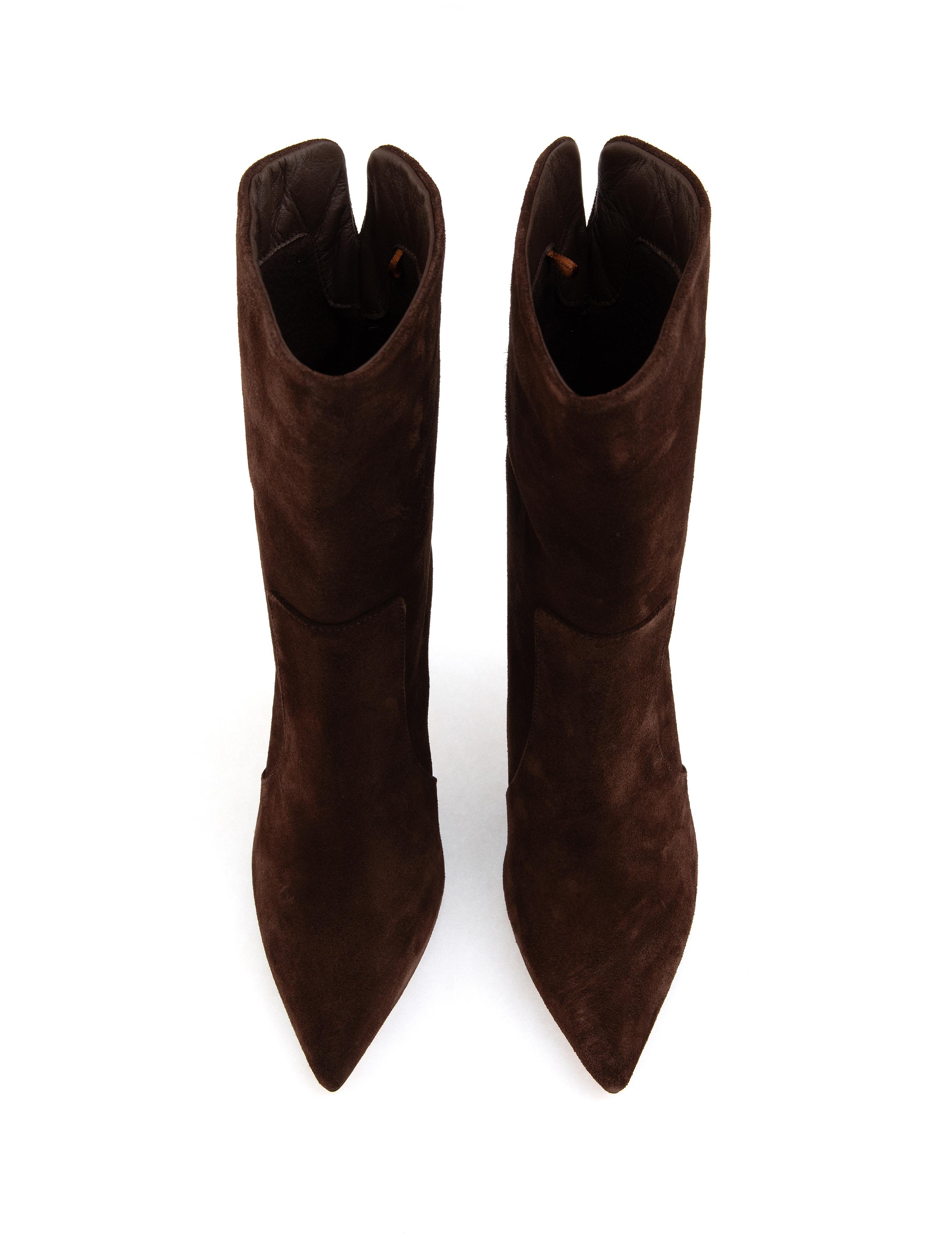 Kahverengi Topuklu Deri Bot