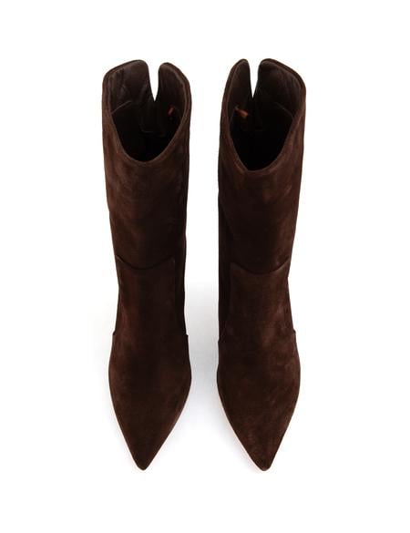 Kahverengi Topuklu Deri Bot - 50315593003