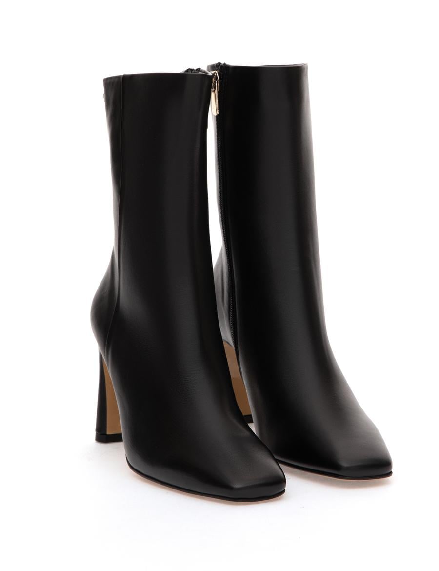 Siyah Topuklu Deri Bot
