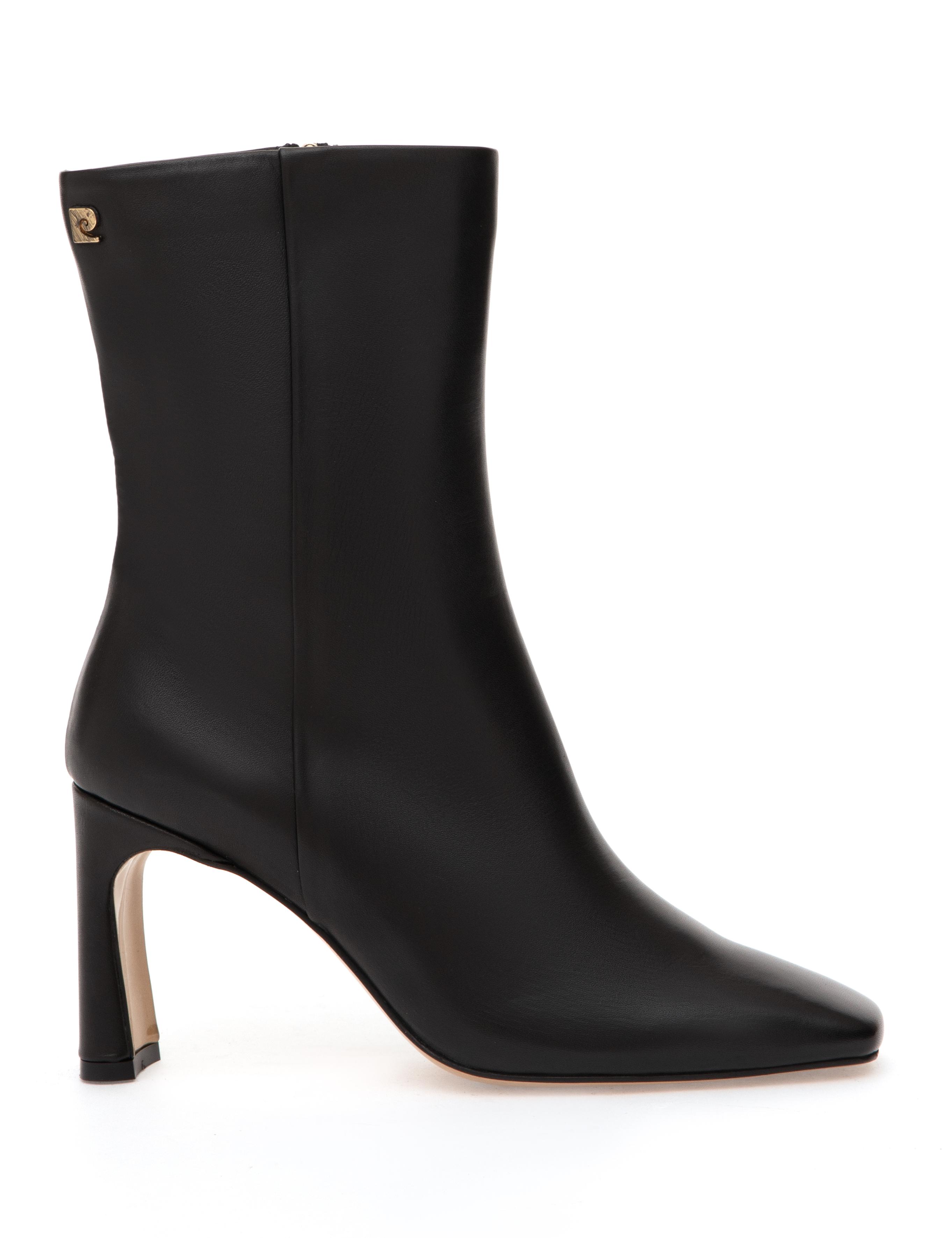 Siyah Topuklu Deri Bot