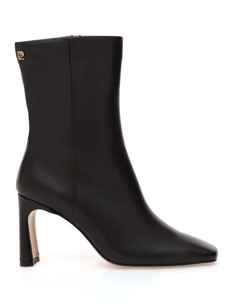 Siyah Topuklu Deri Bot
