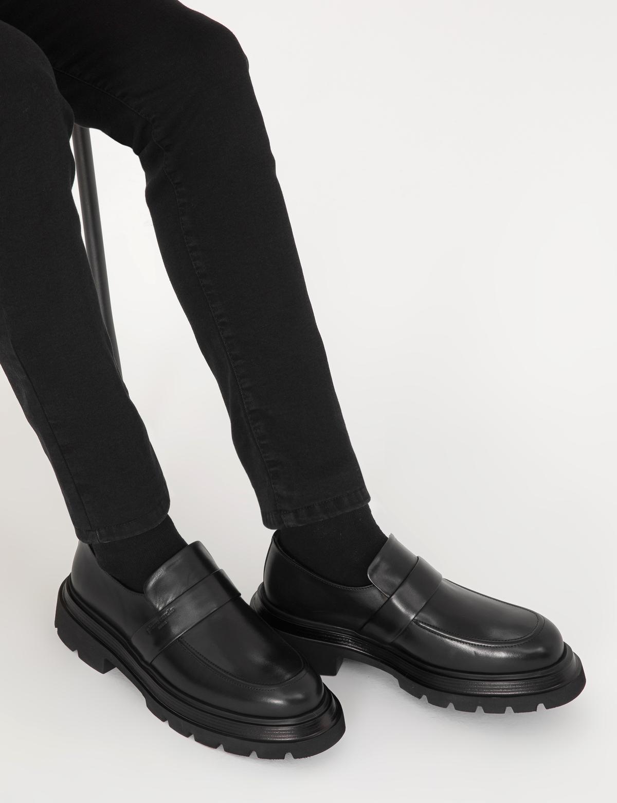 Siyah %100 Deri Casual Ayakkabı - 50315665014