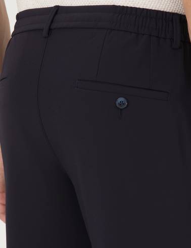 Lacivert Beli Kordonlu Klasik Jogger Pantolon