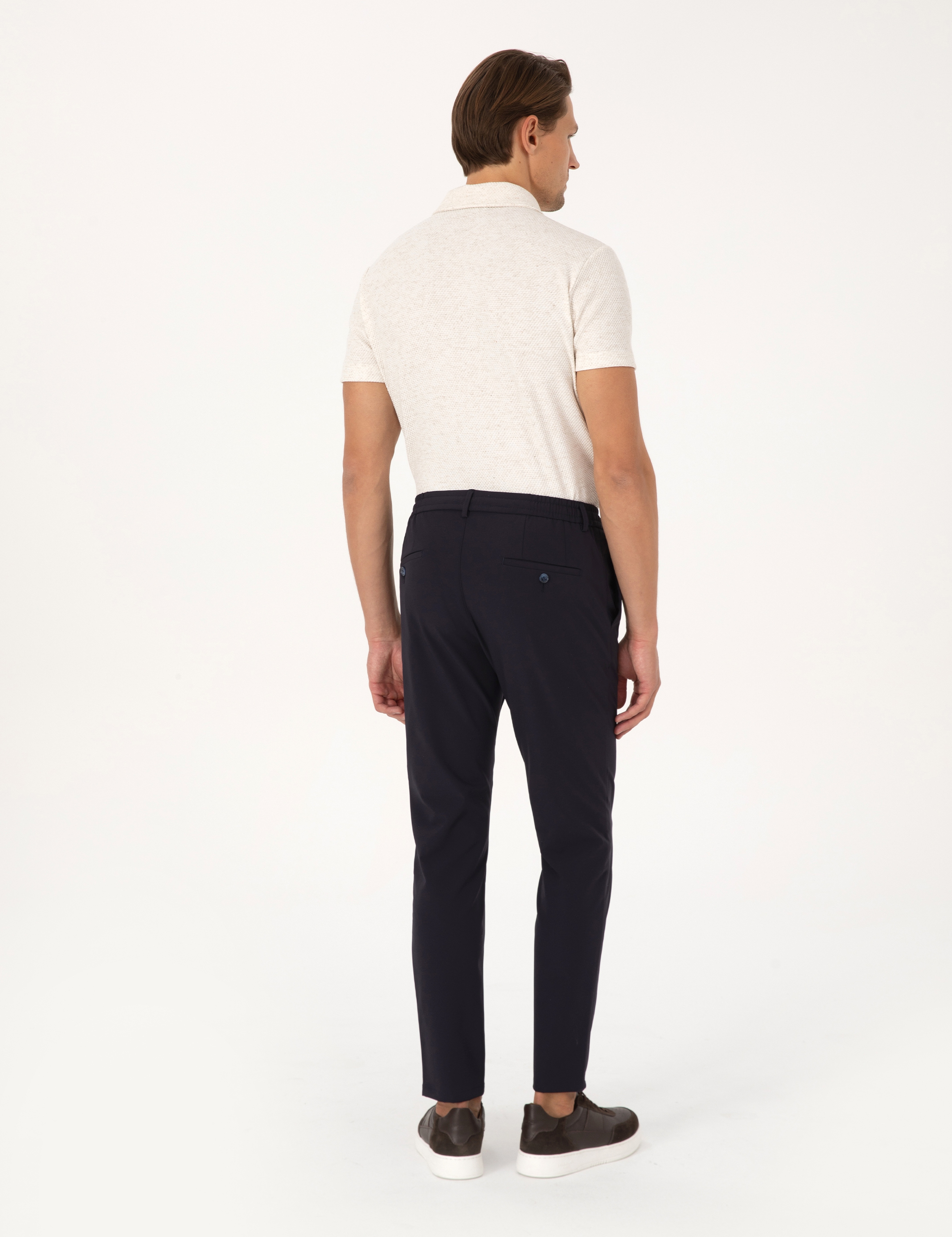Lacivert Beli Kordonlu Klasik Jogger Pantolon - Image 4
