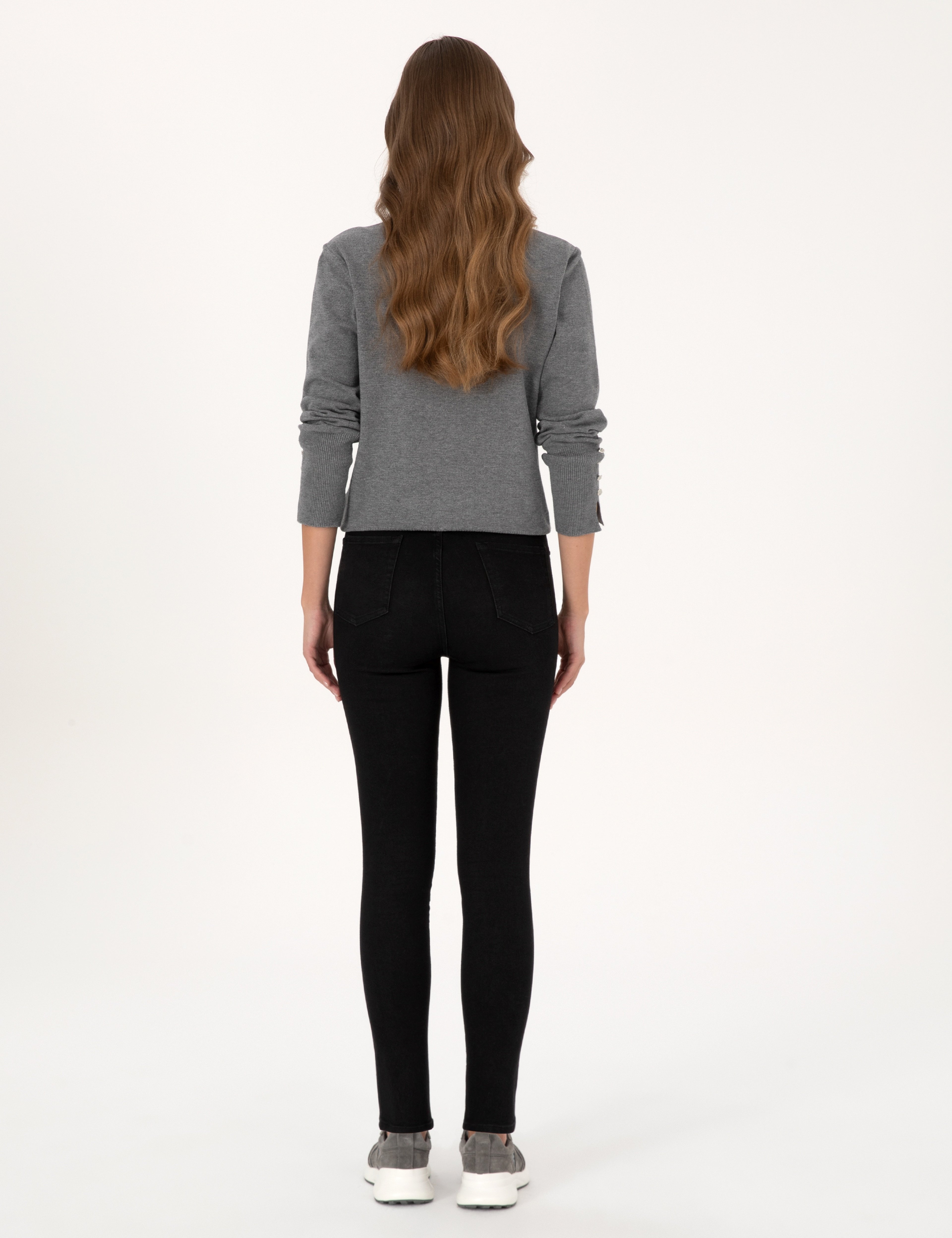 Siyah Skinny Fit Jean Pantolon - Image 4