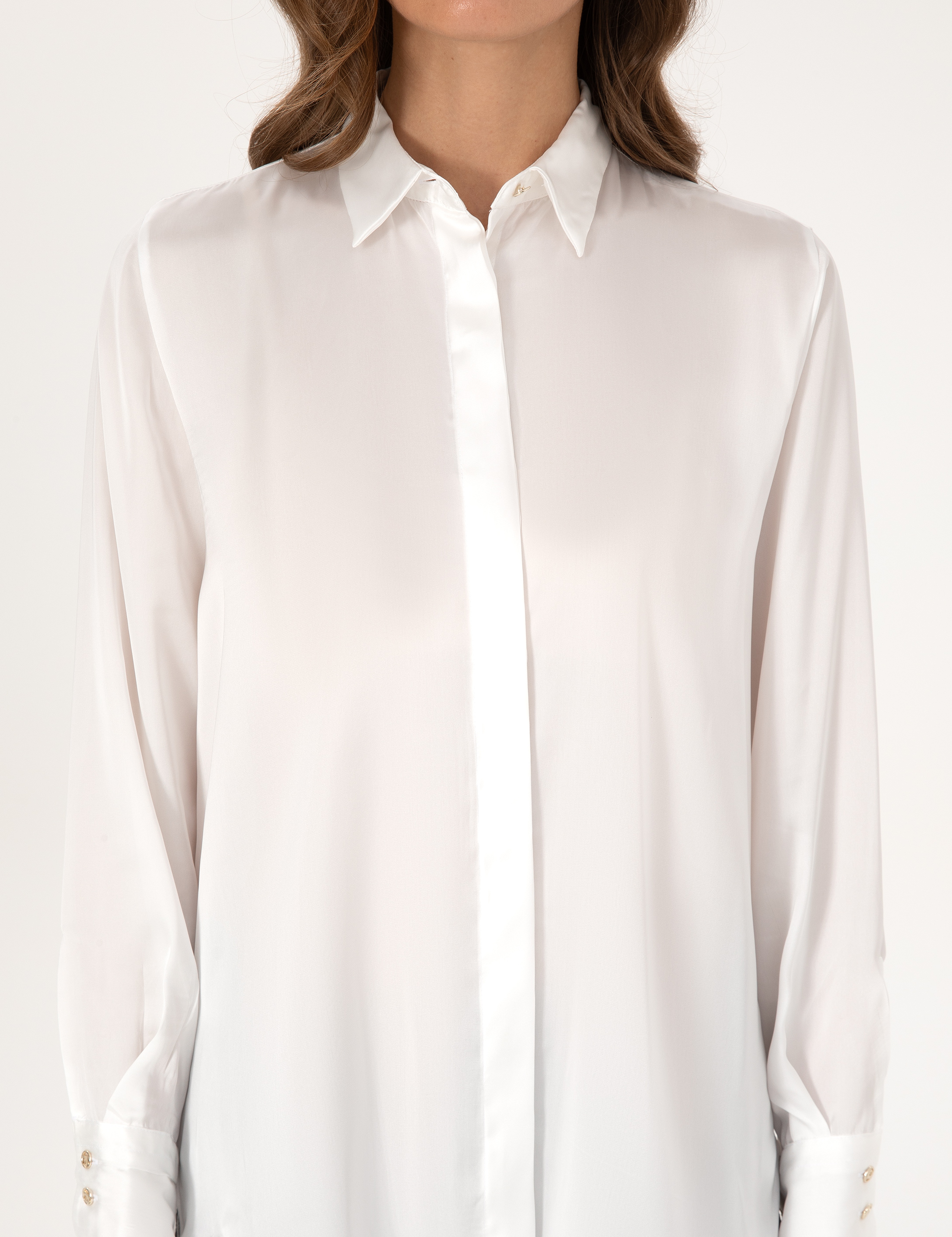 Ekru Comfort Fit Uzun Kollu Gömlek - Image 6