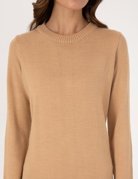 Bej Melanj Regular Fit Triko Elbise - 50300115008