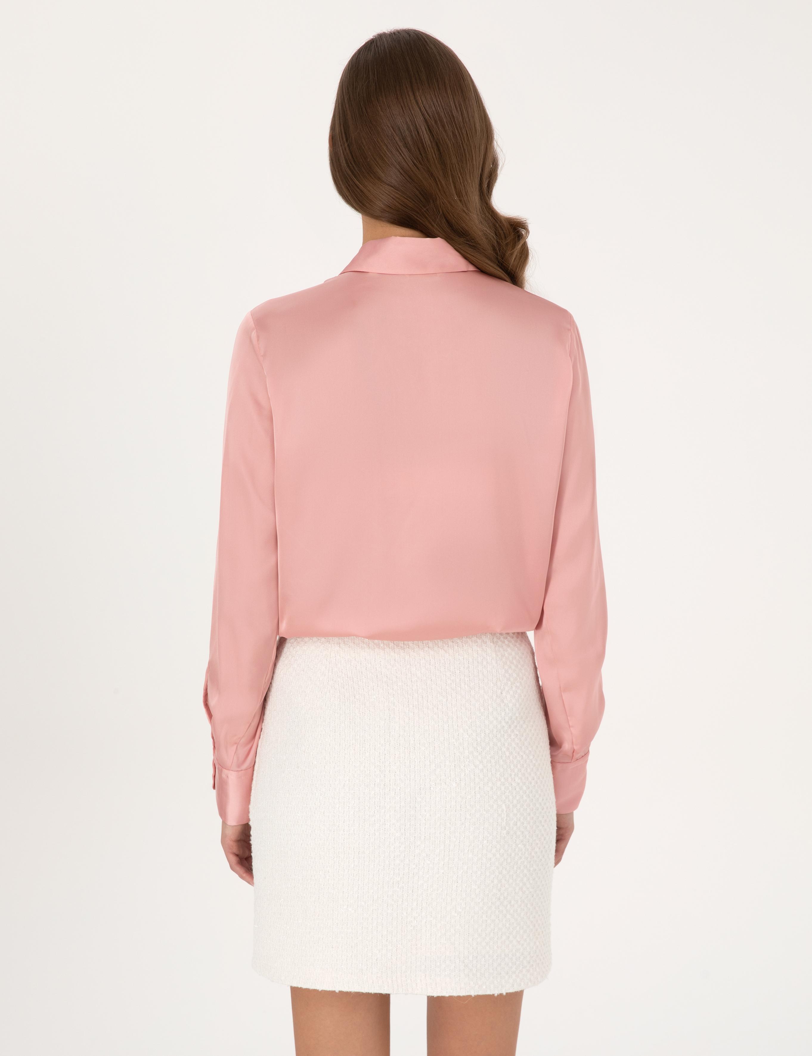 Pudra Comfort Fit Saten Uzun Kollu Gömlek