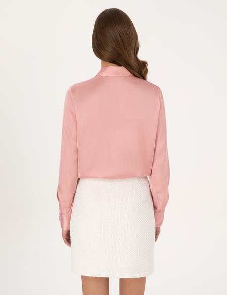 Pudra Comfort Fit Saten Uzun Kollu Gömlek - 50313588022