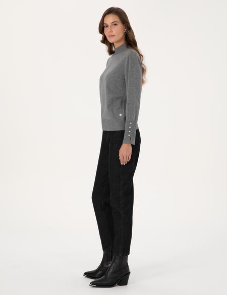 Siyah Mom High Waist Fit Jean Pantolon - 50313226002