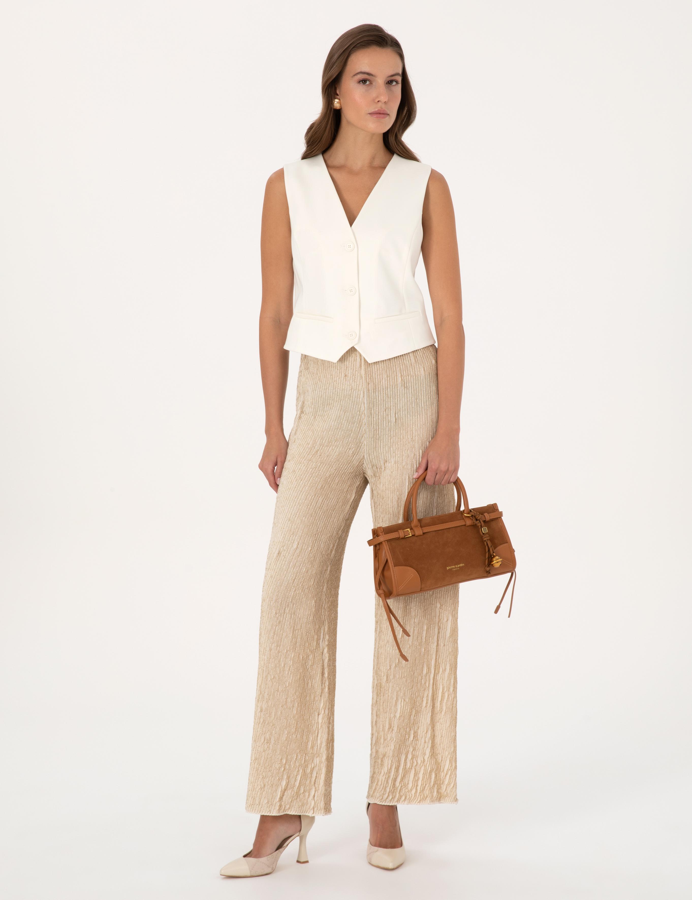 Krem Flare Fit Eşofman Altı