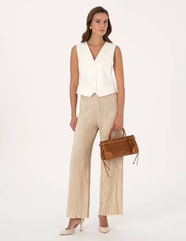 Krem Flare Fit Eşofman Altı