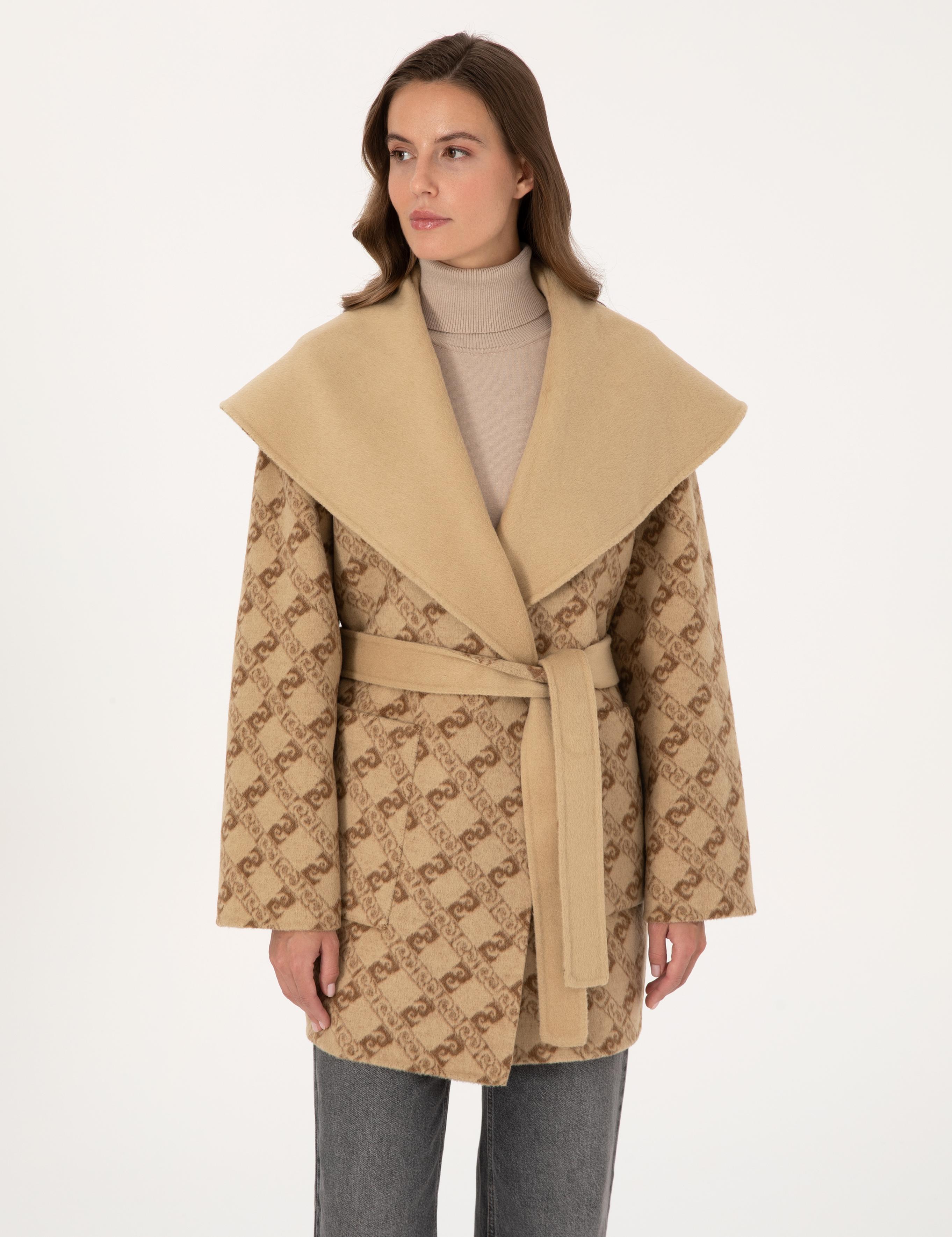 Bej Comfort Fit Kaşe Kaban