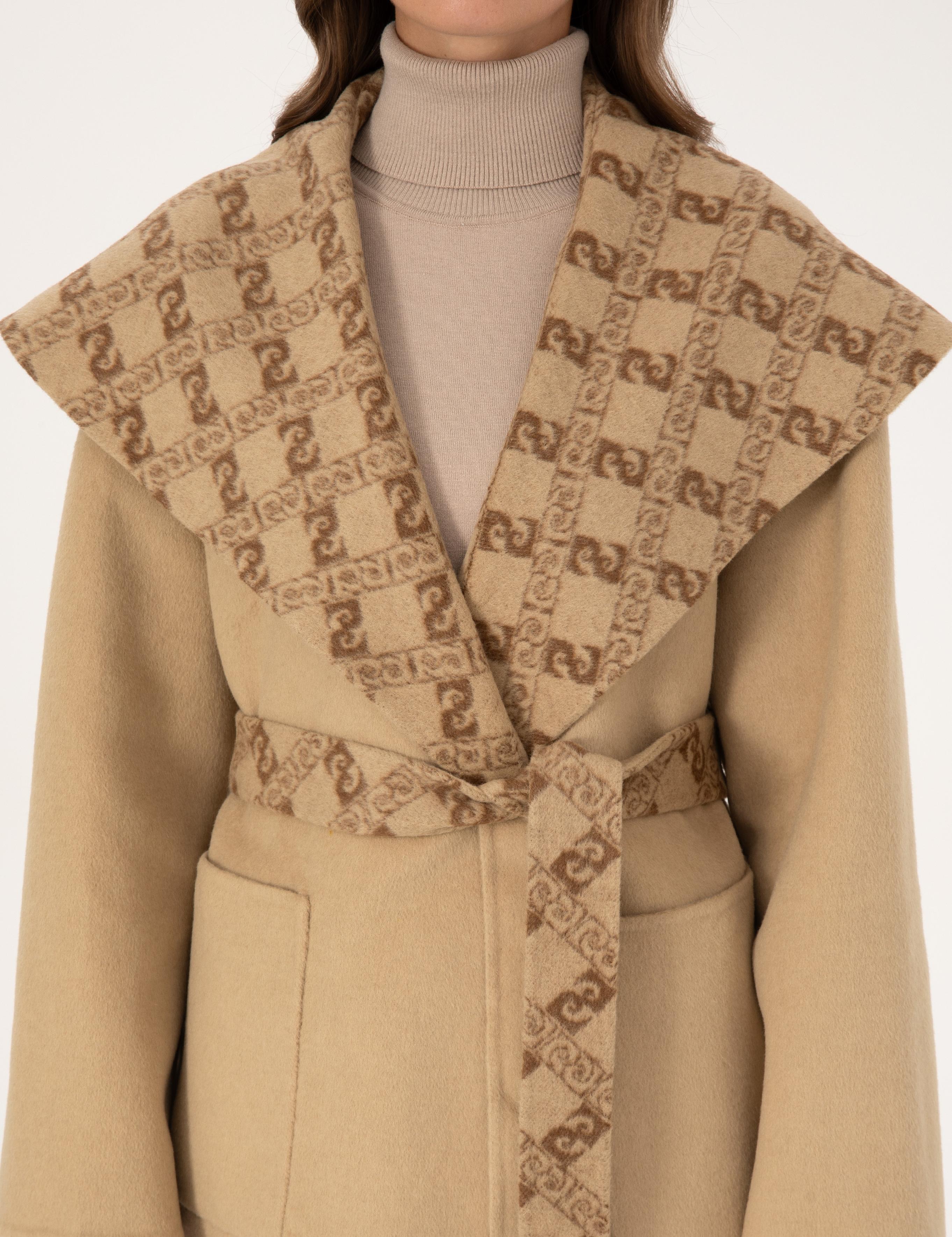 Bej Comfort Fit Kaşe Kaban