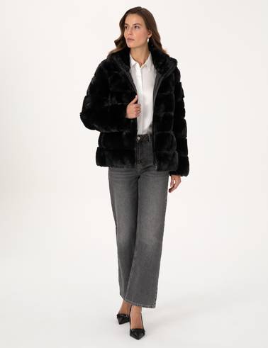 Siyah Comfort Fit Mont