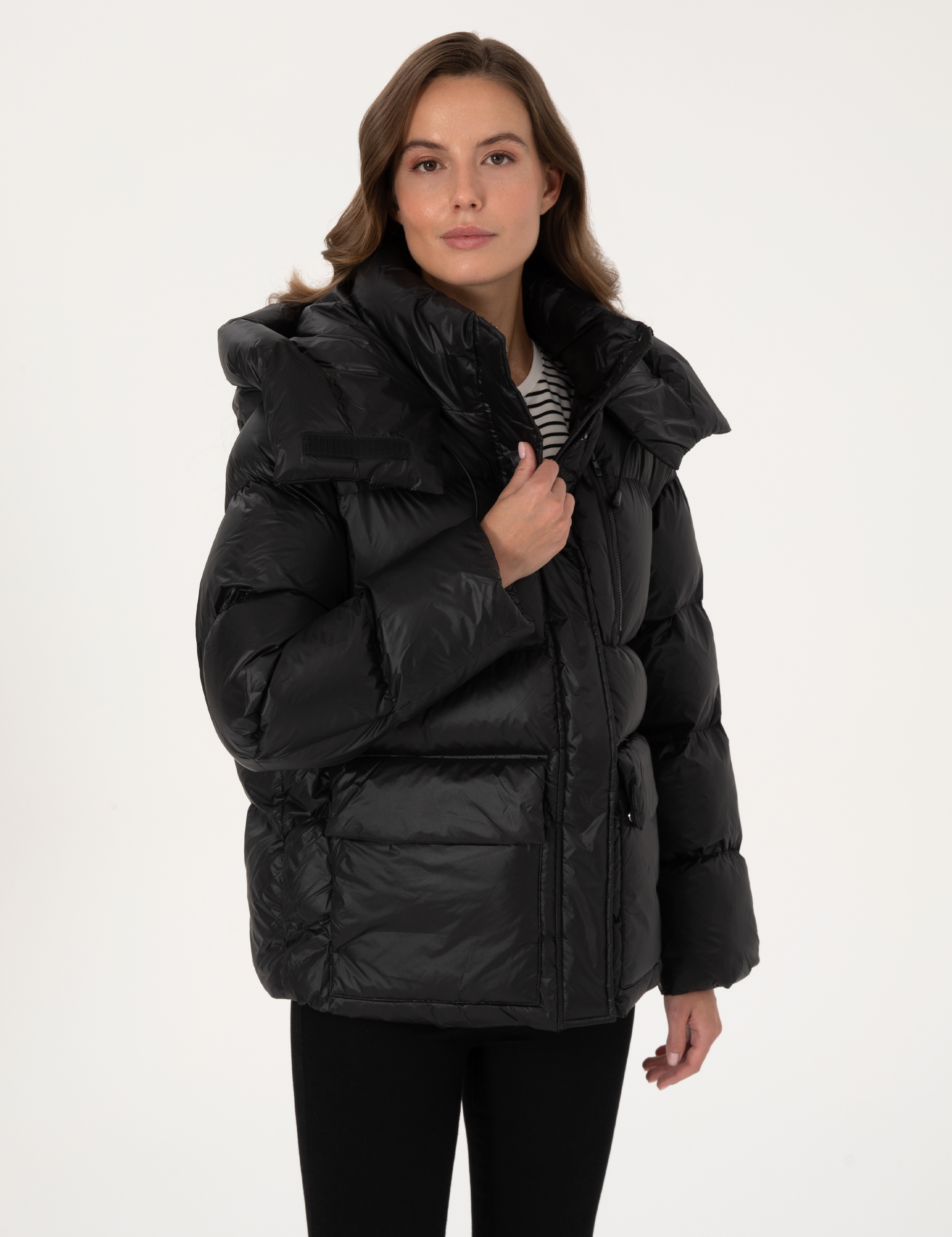 Siyah Oversize Mont - Image 1