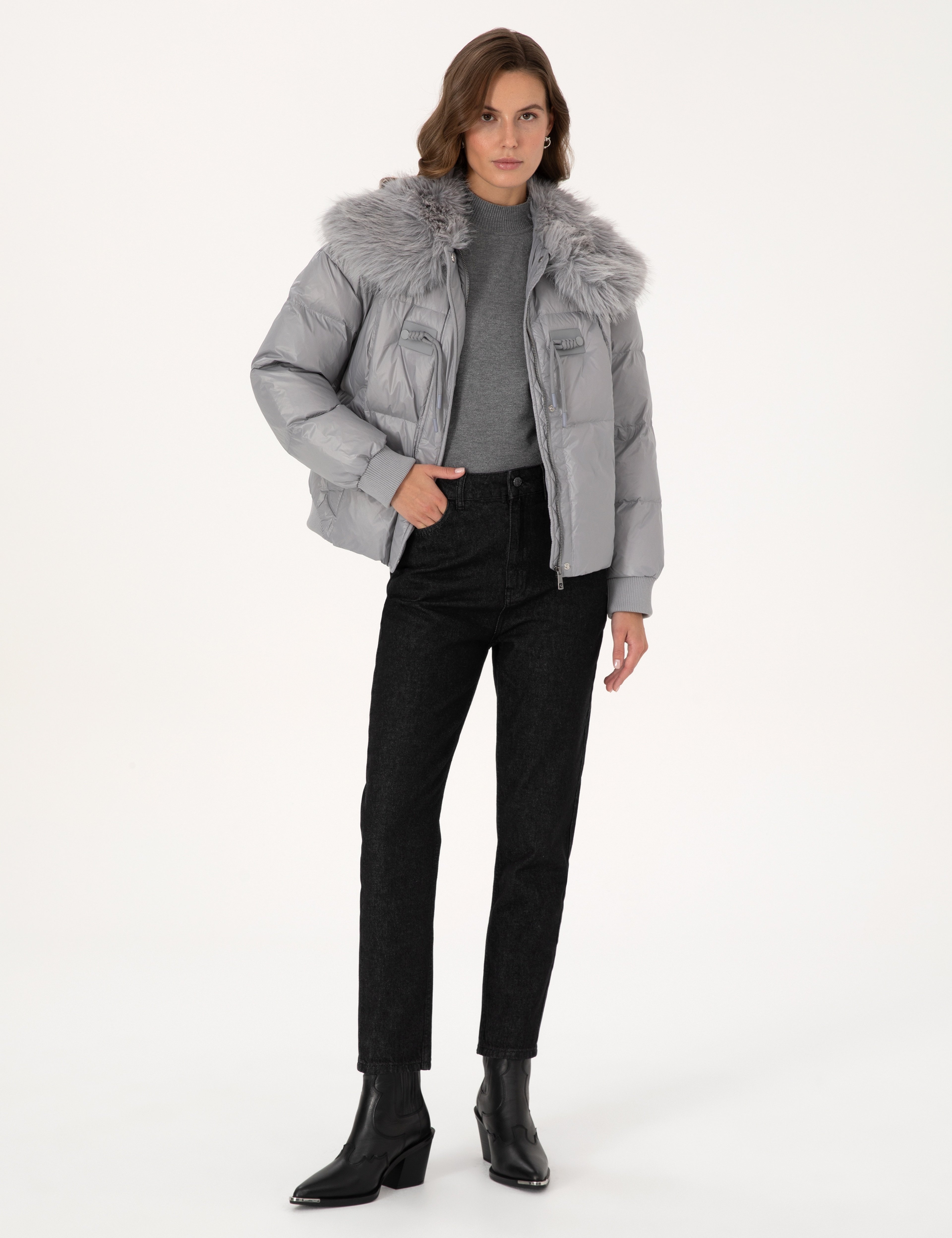 Gri Regular Fit Mont - Image 4
