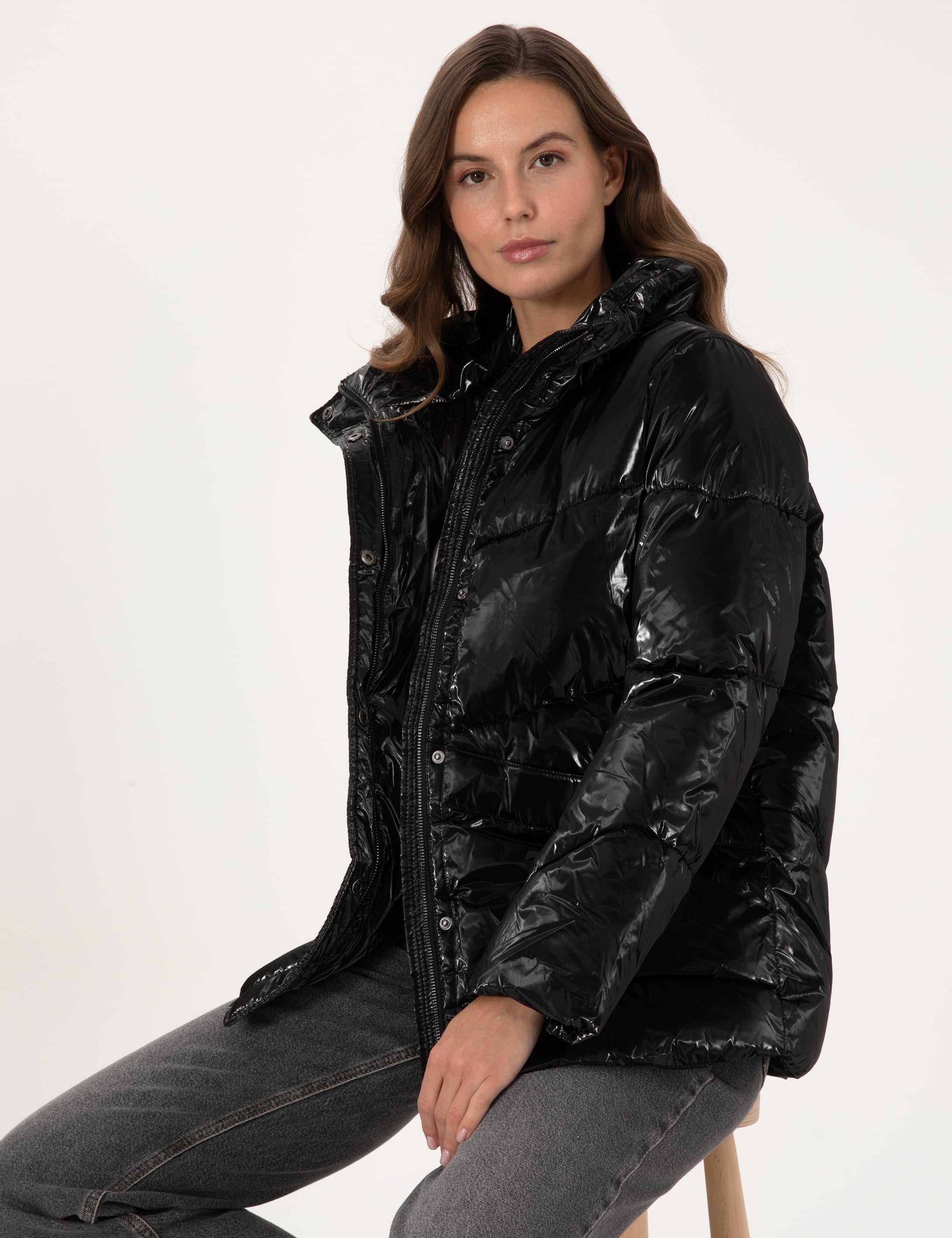 Siyah Comfort Fit Mont - Image 3