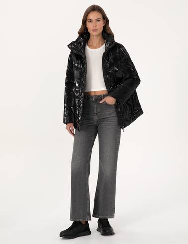Siyah Comfort Fit Mont