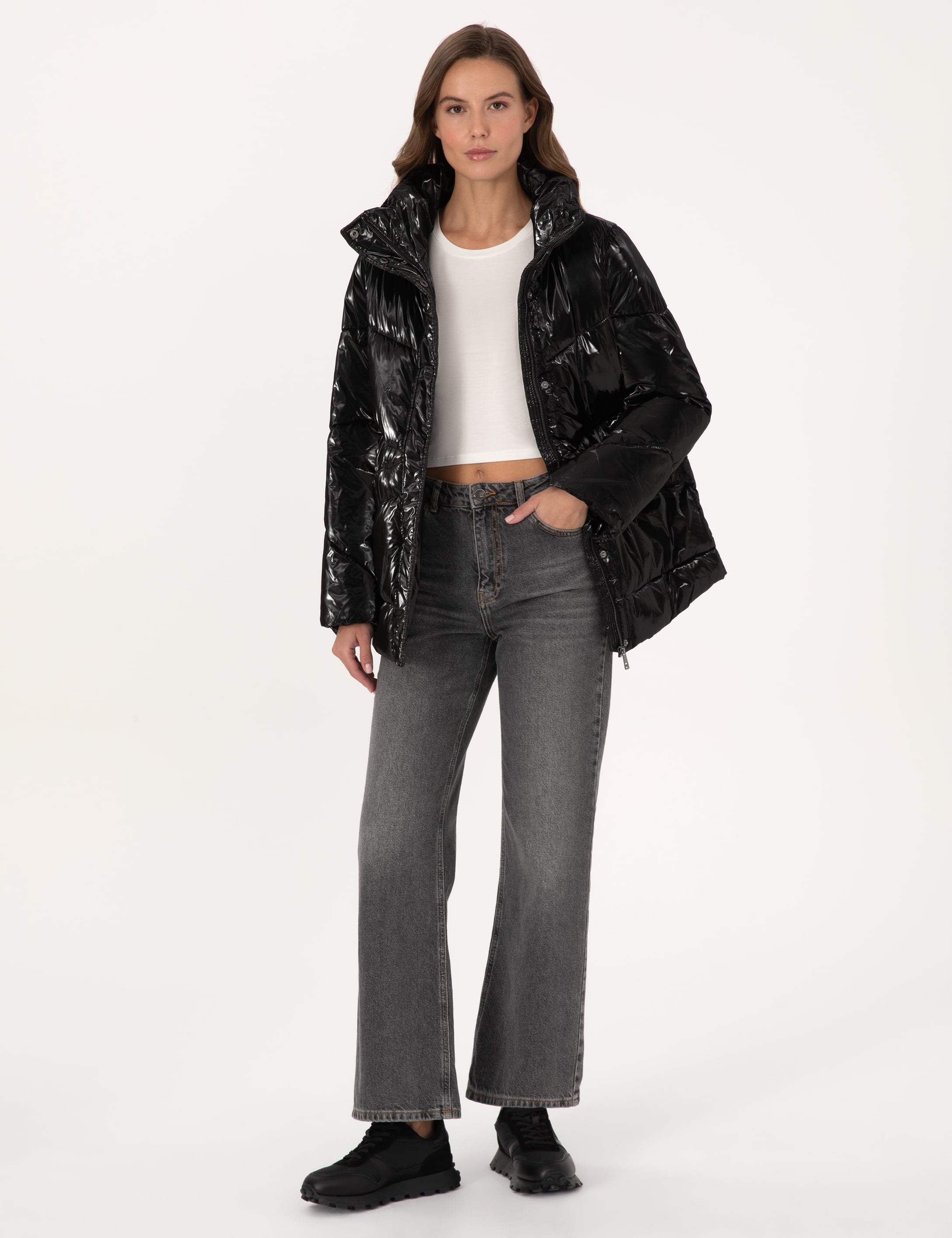 Siyah Comfort Fit Mont - Image 5