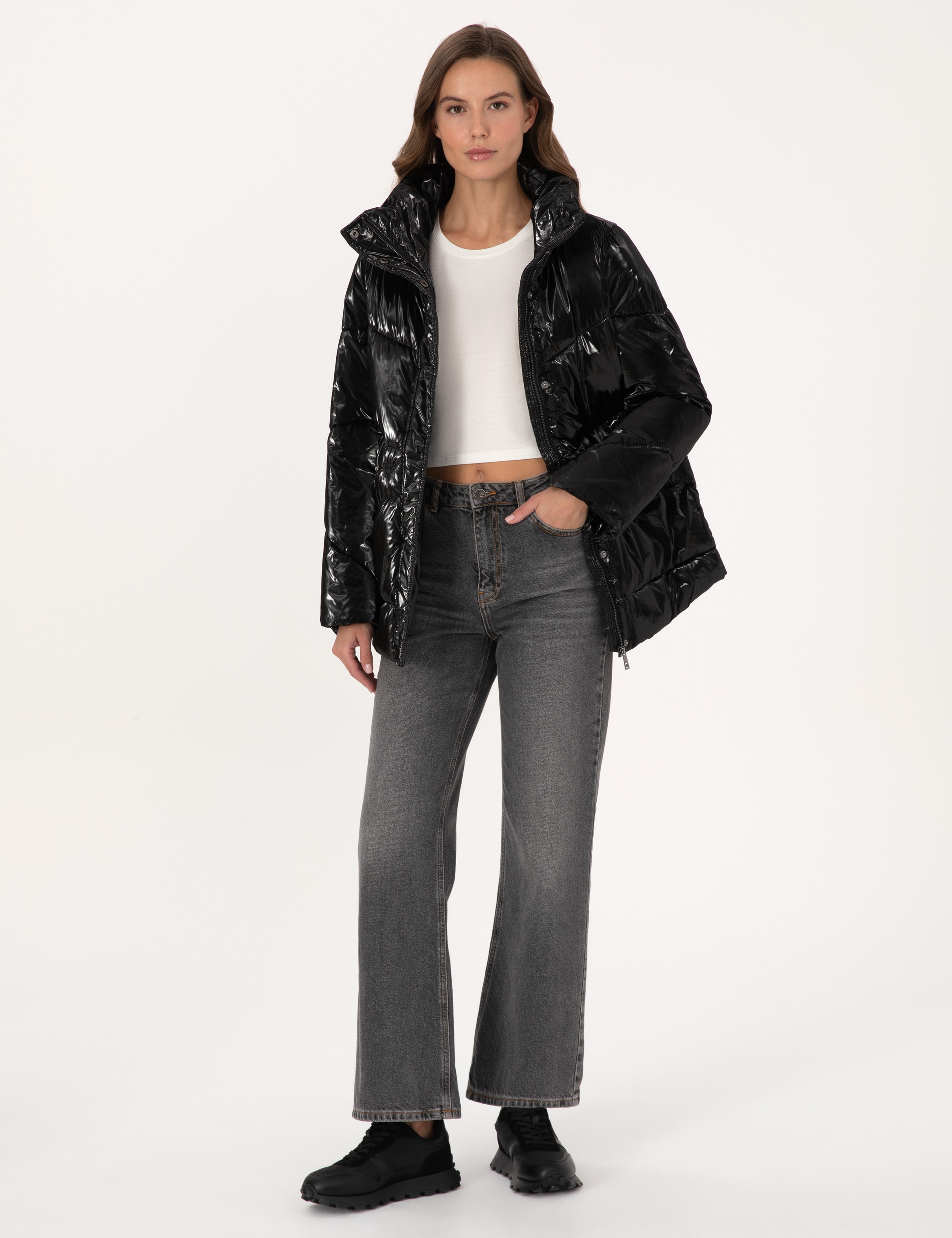 Siyah Comfort Fit Mont