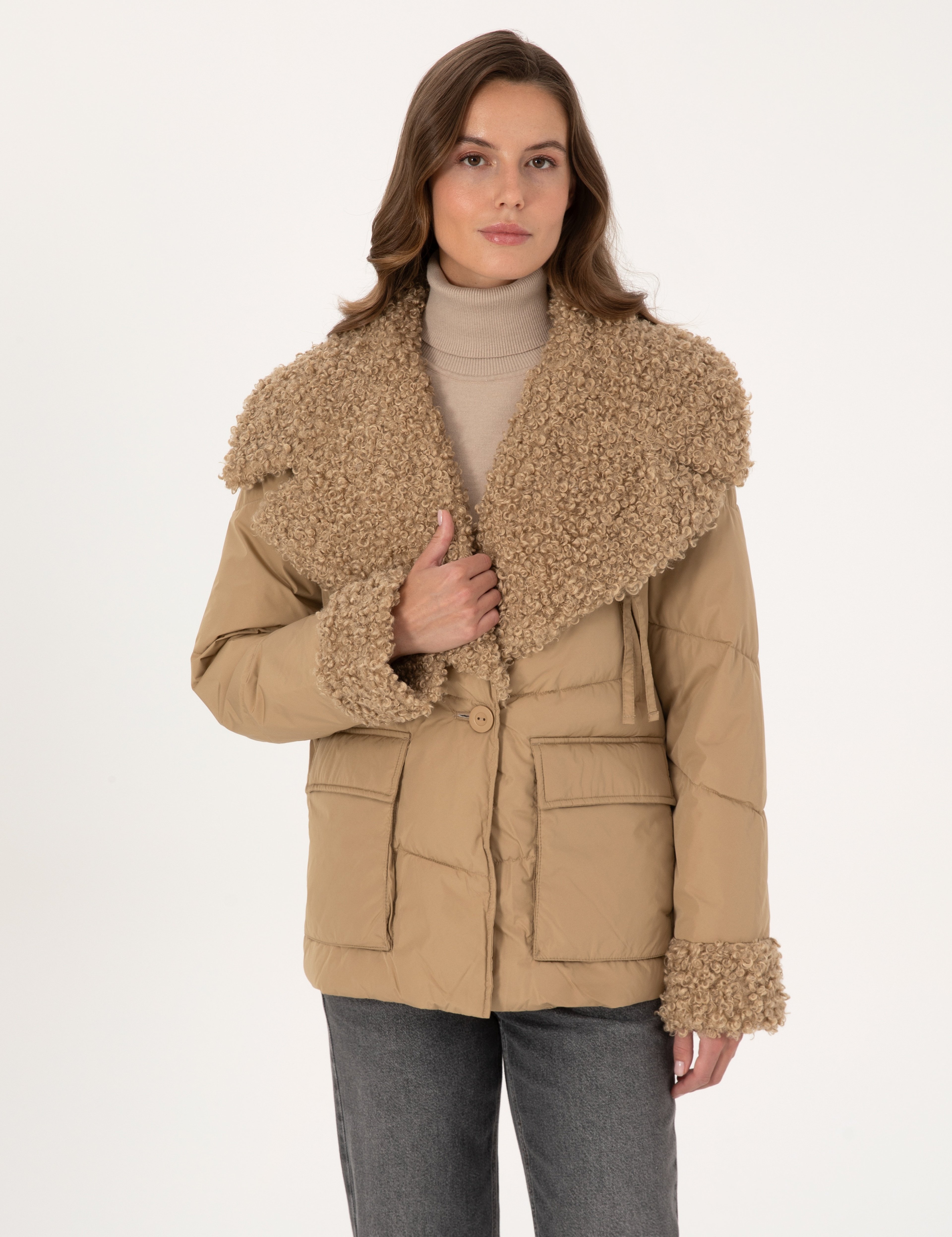 Bej Comfort Fit Mont - Image 1