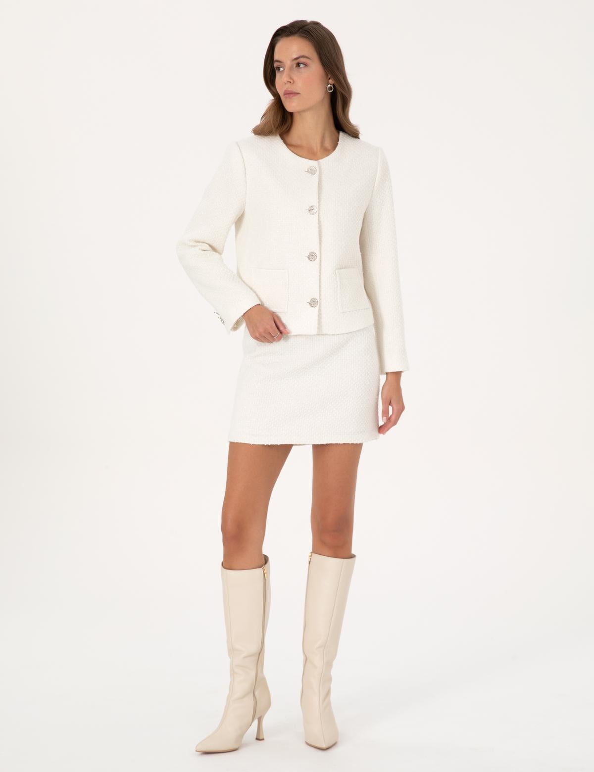 Ekru Tüvit Etek - 50319441005