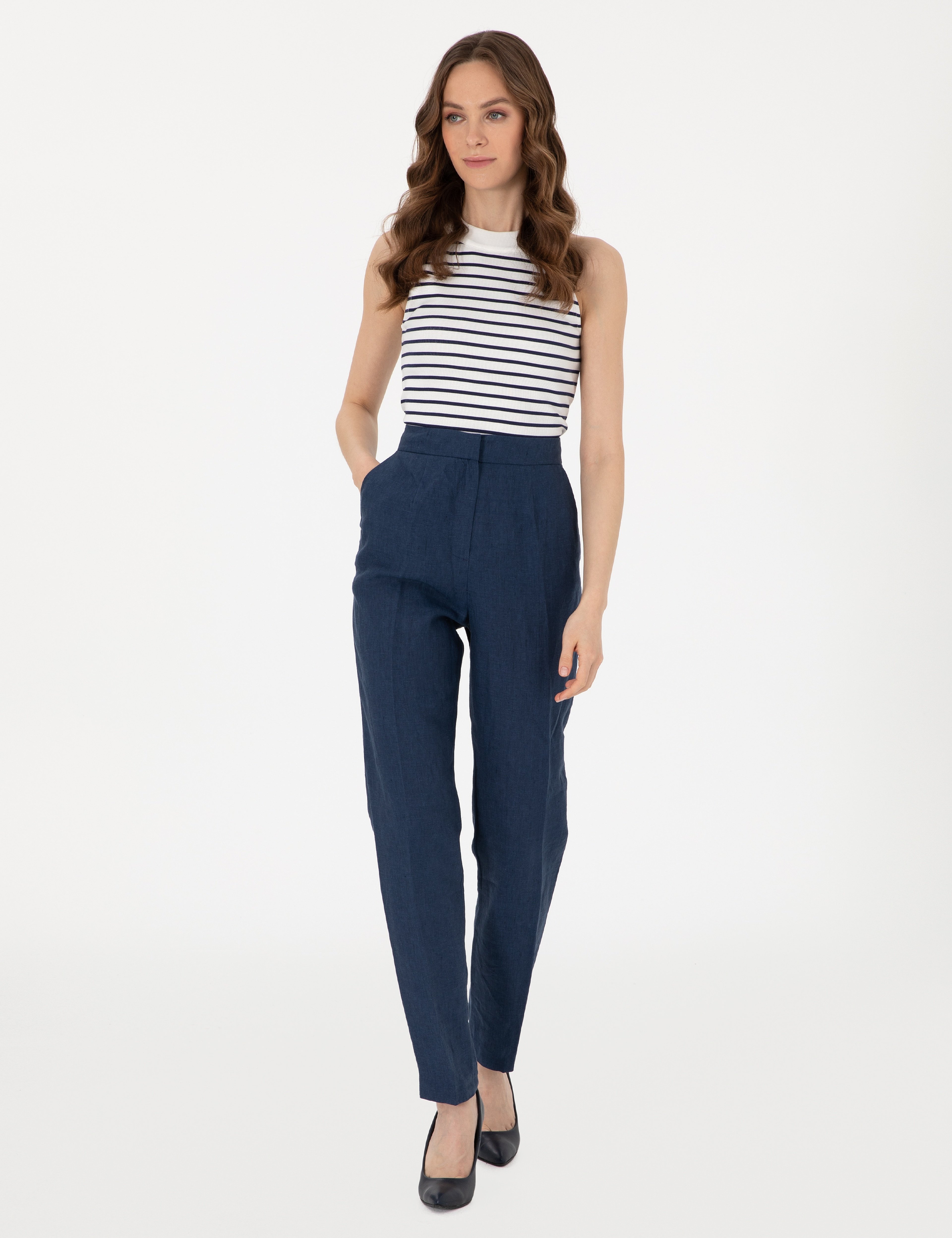 Lacivert Extra Slim Fit Örme Bluz