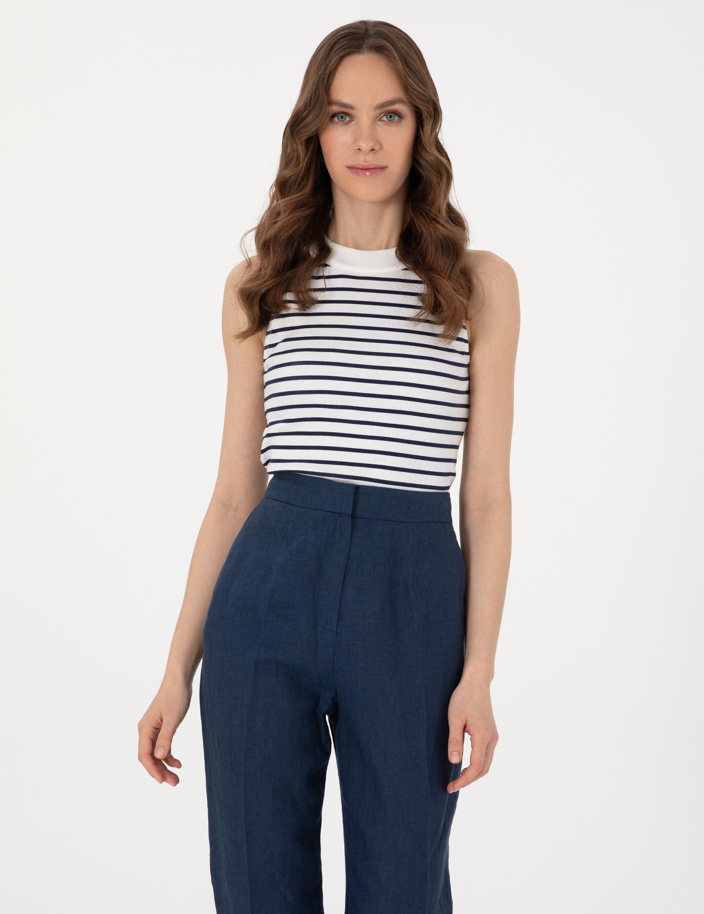 Lacivert Ex. Slim Fit Örme Bluz