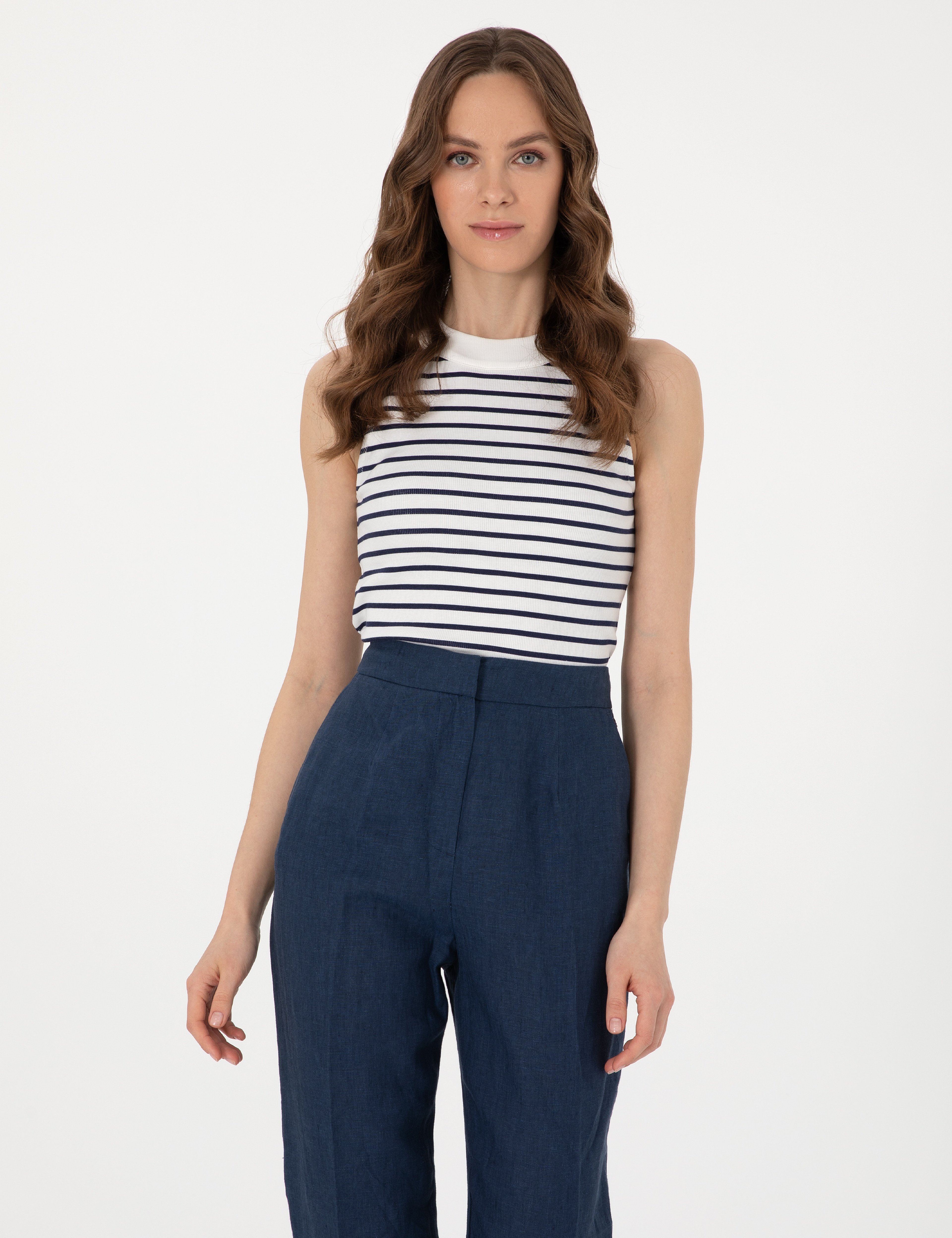 Lacivert Extra Slim Fit Örme Bluz