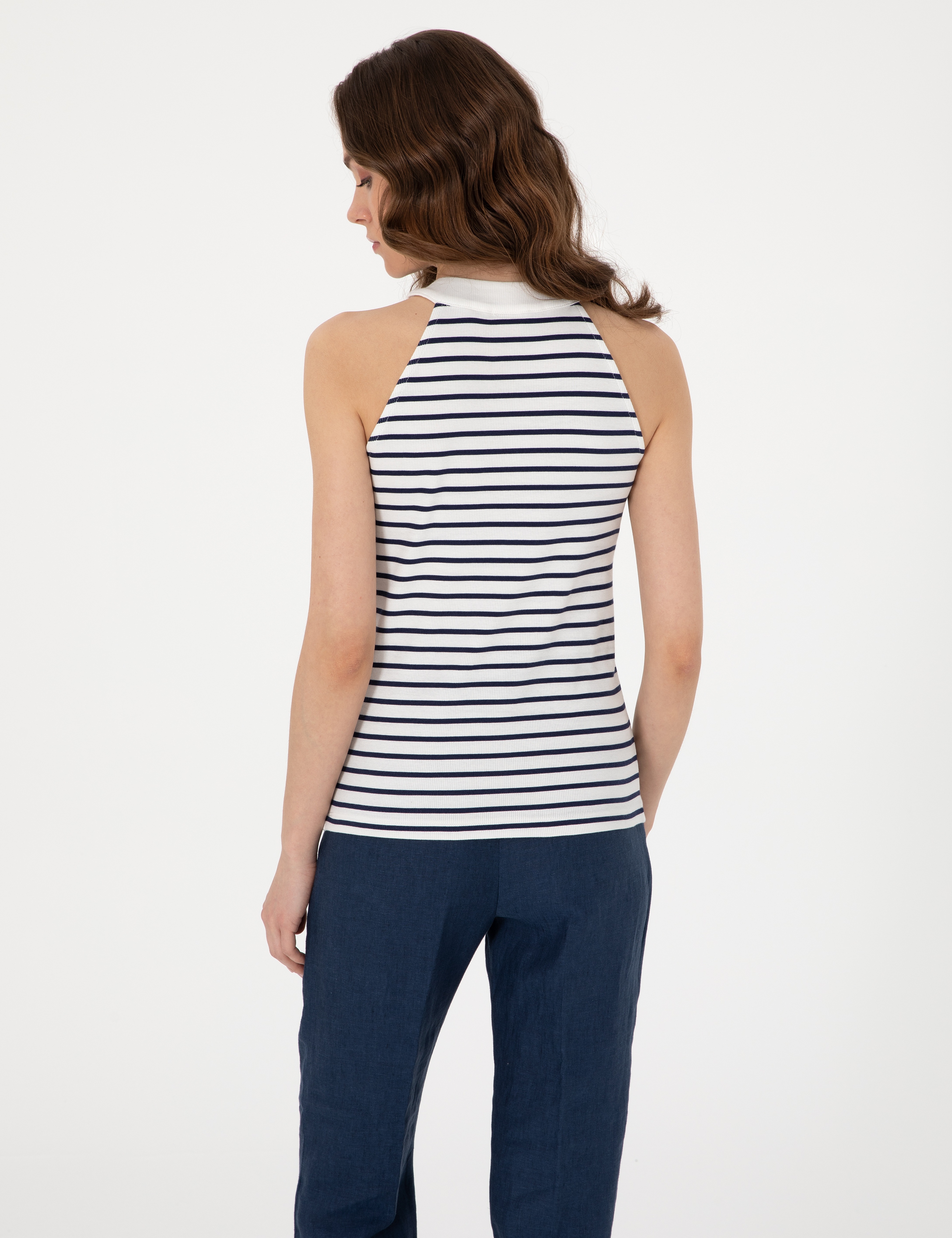 Lacivert Extra Slim Fit Örme Bluz