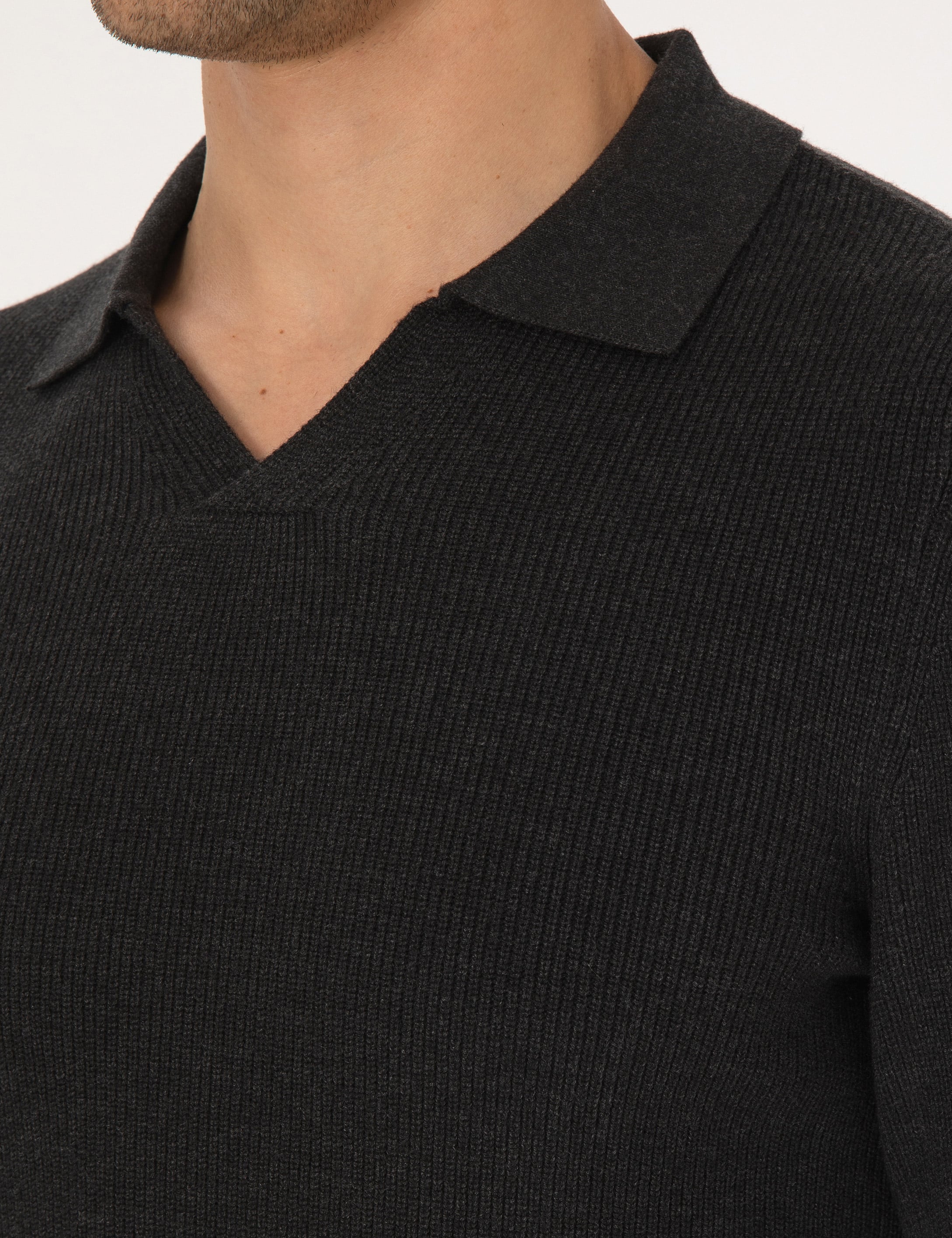 Antrasit Melanj Slim Fit Kazak - 50315754001