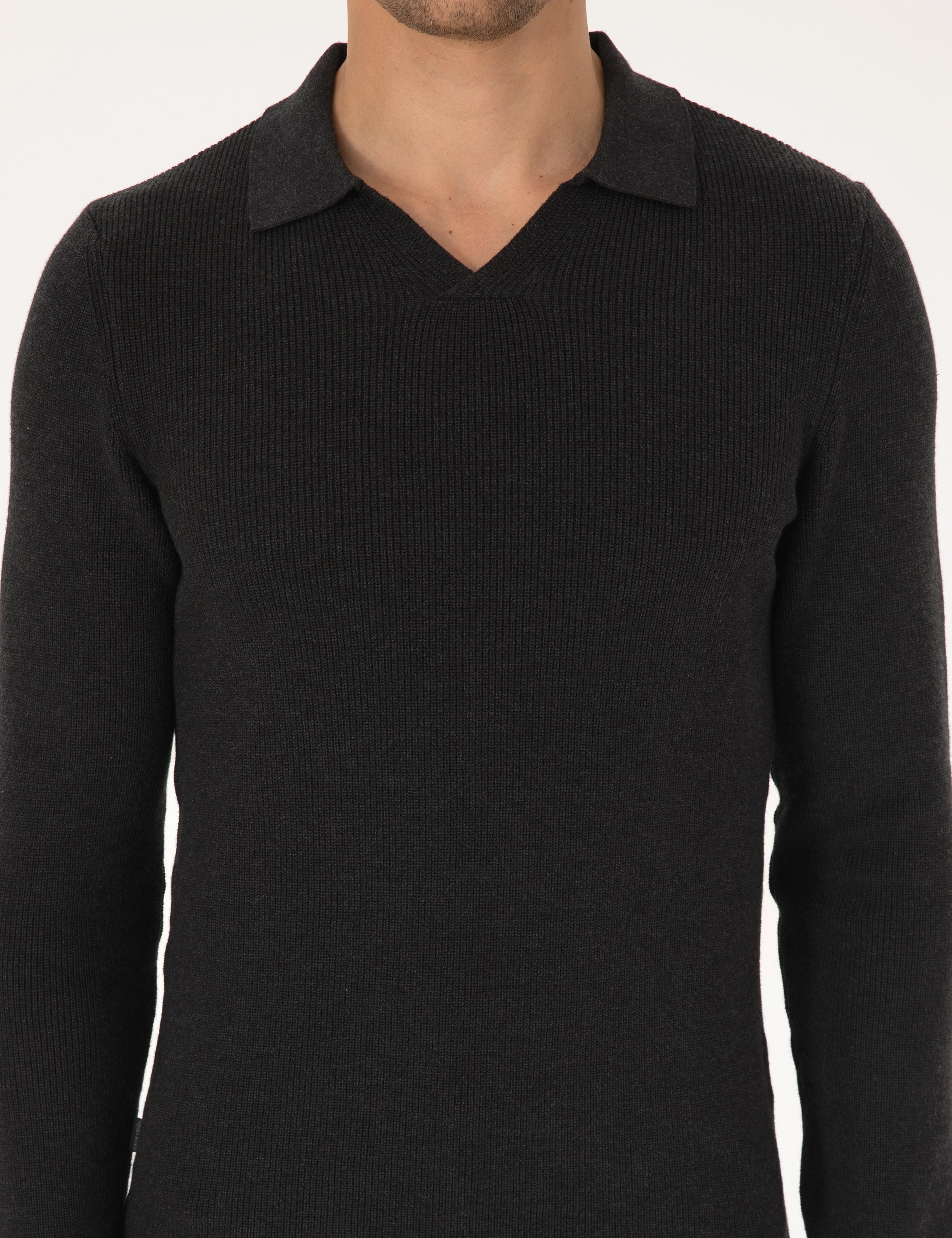 Antrasit Melanj Slim Fit Kazak - 50315754001