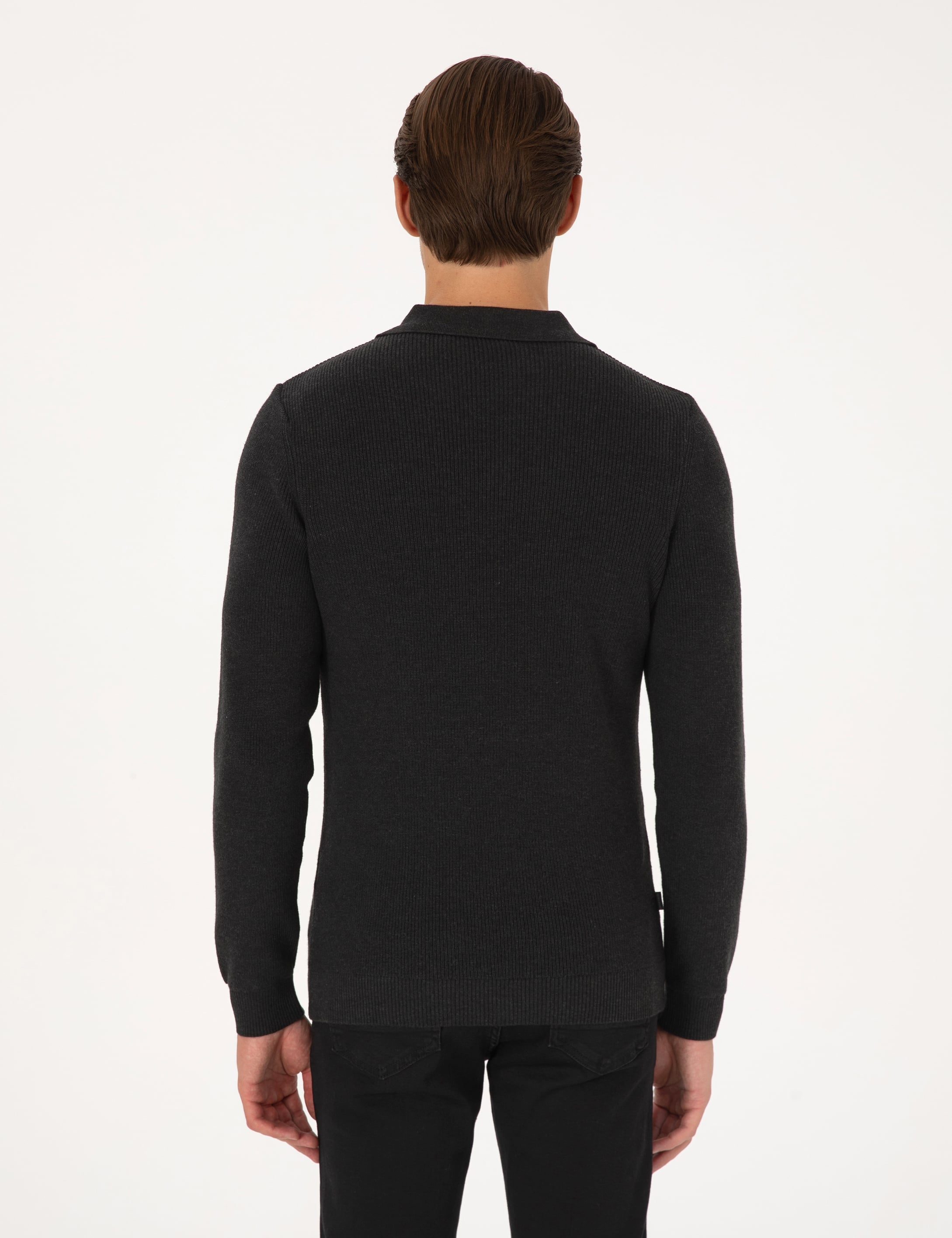 Antrasit Melanj Slim Fit Kazak - 50315754001