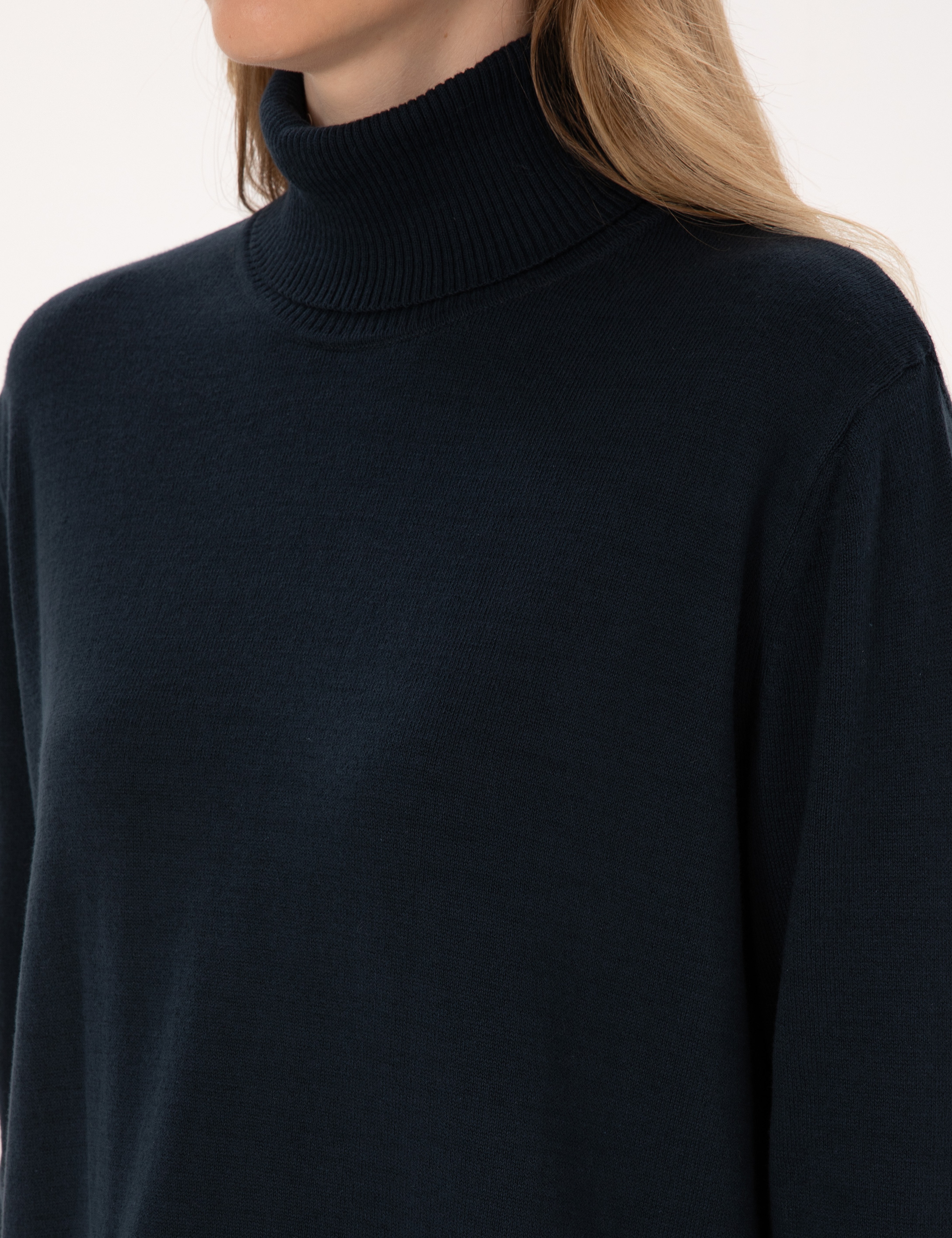 Lacivert Comfort Fit Tam Balıkçı Yaka Basic Kazak - Image 7