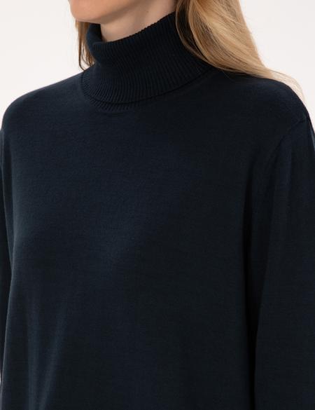 Lacivert Comfort Fit Tam Balıkçı Yaka Basic Kazak - 50316385012