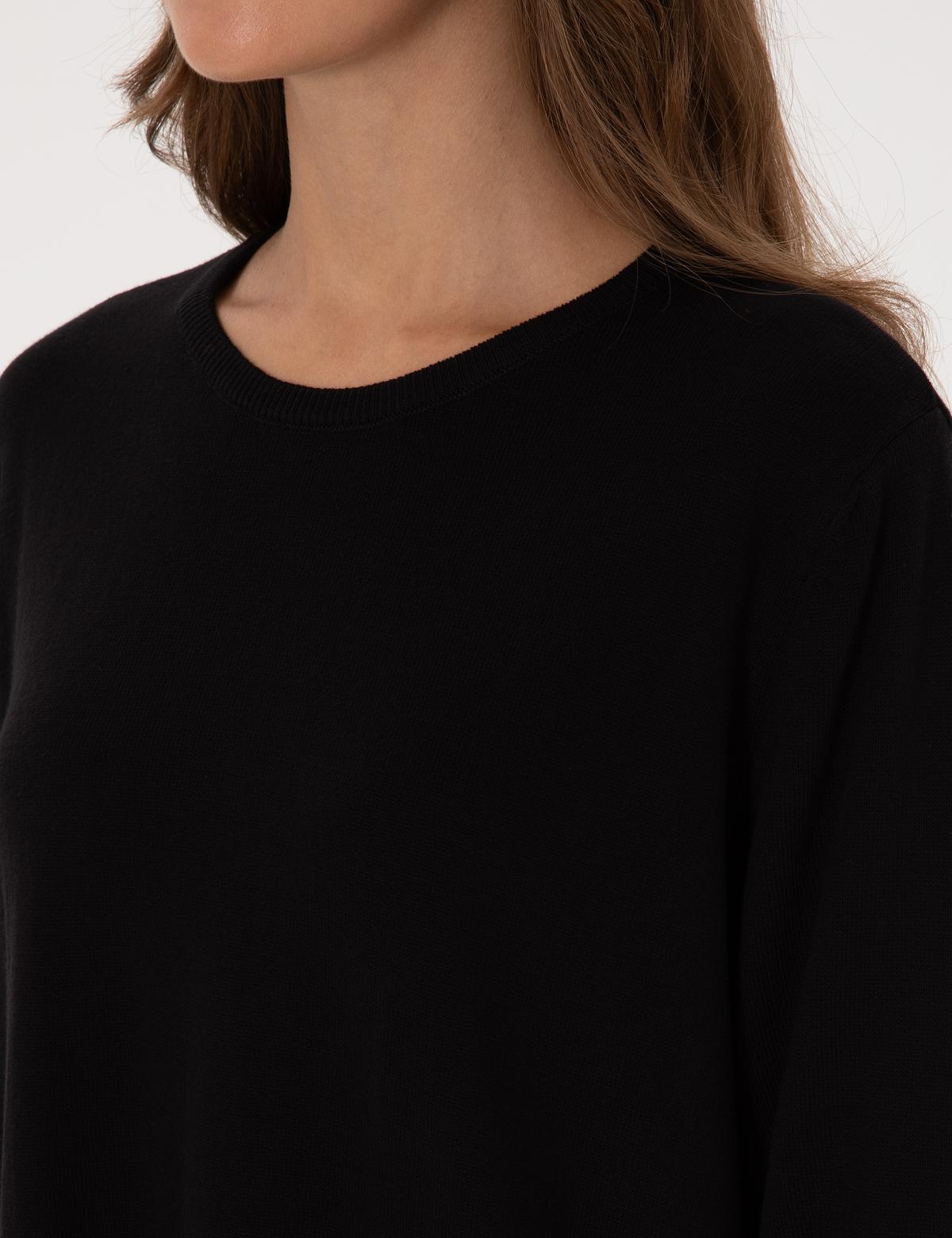 Siyah Comfort Fit Bisiklet Yaka Basic Kazak - 50316393010