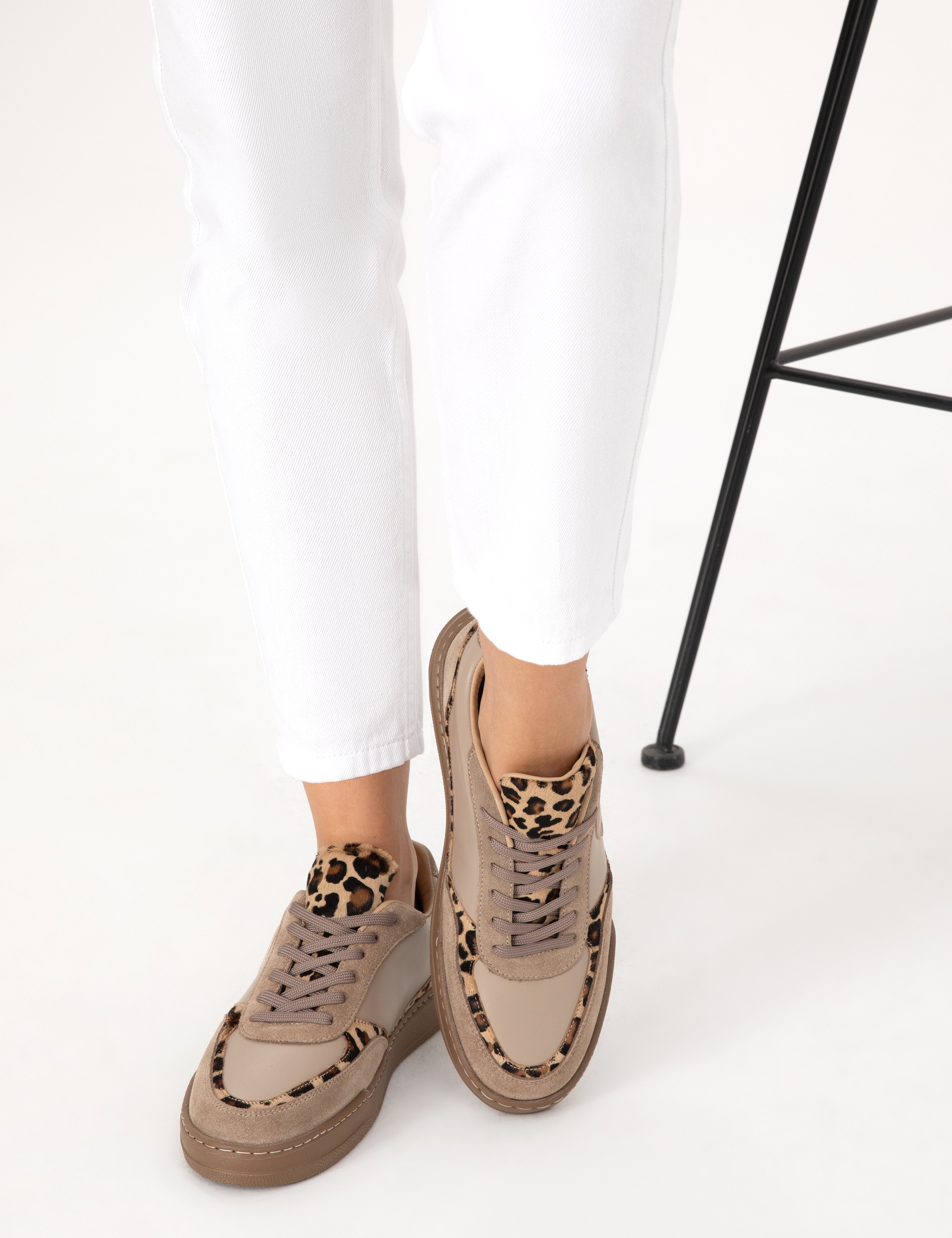 Bej Deri Sneaker - Image 4