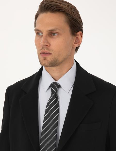 Siyah Slim Fit Palto - 50318703017