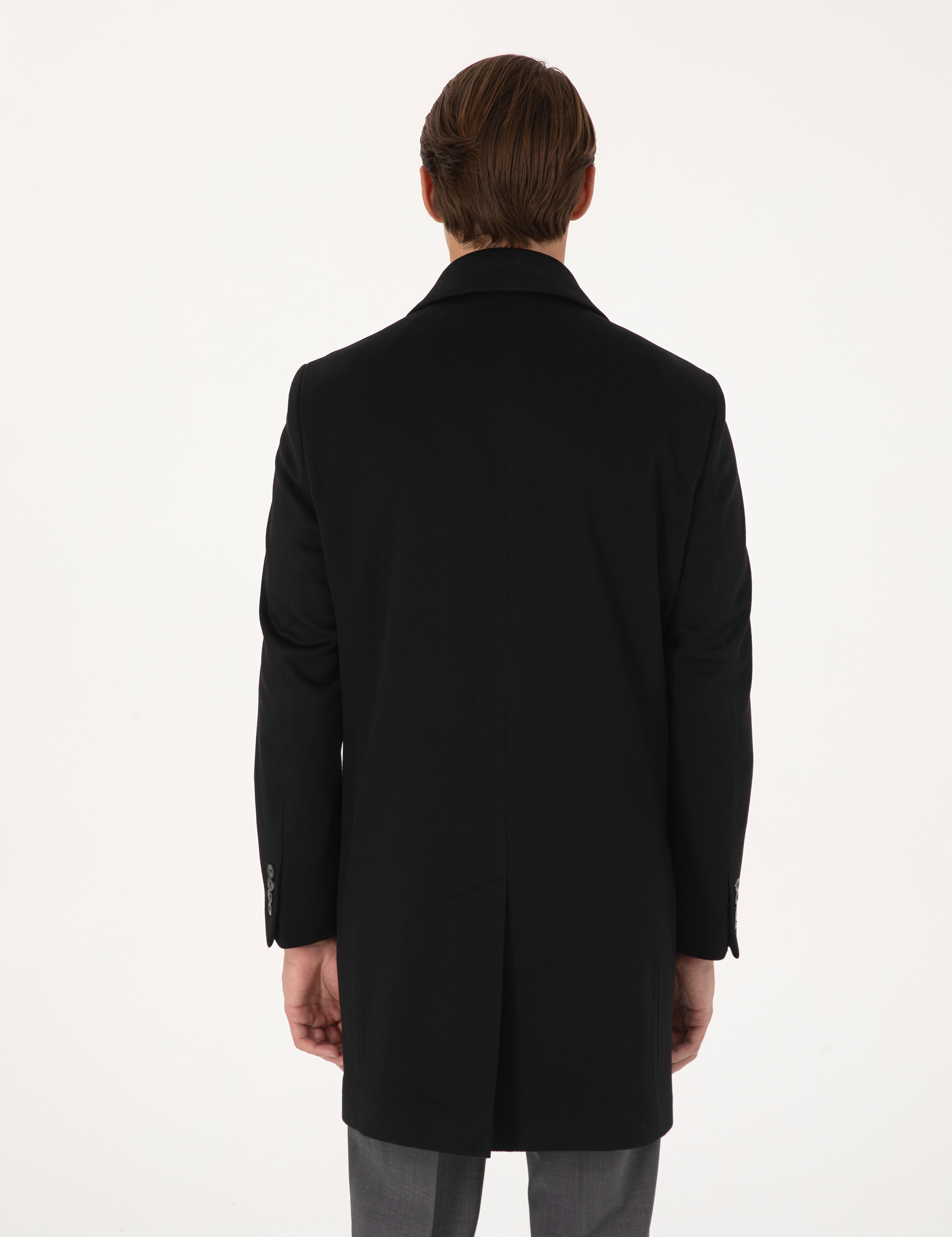 Siyah Slim Fit Palto - Image 5