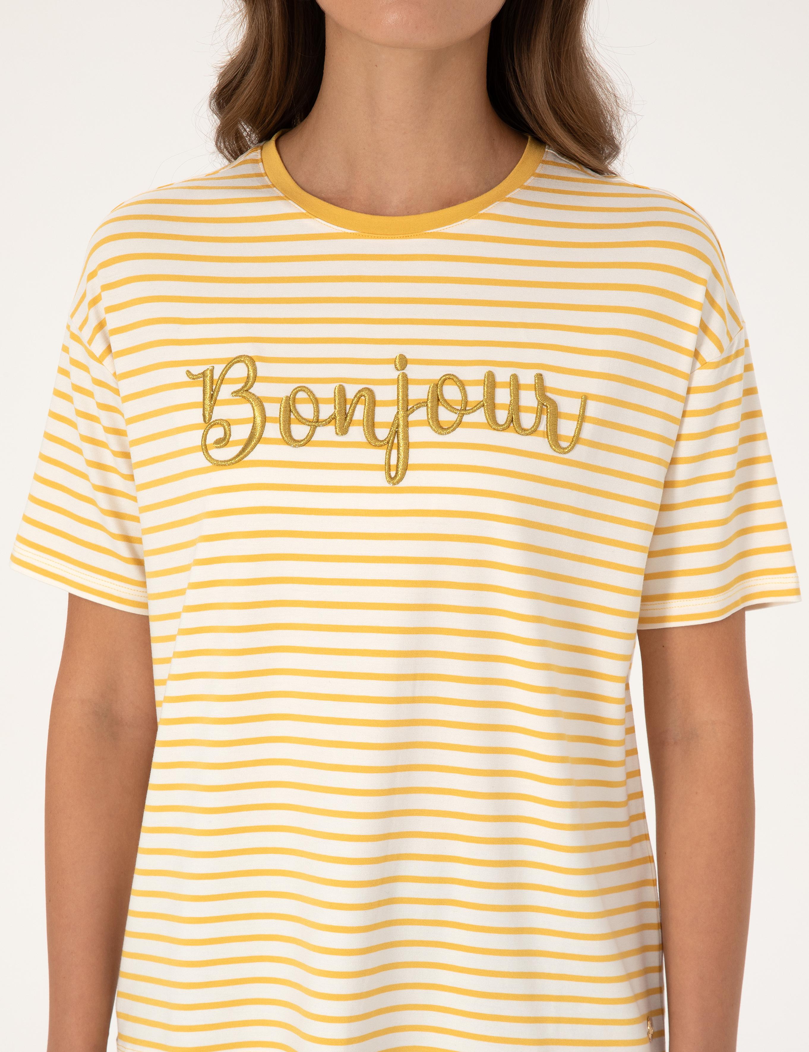 Sarı Comfort Fit Tişört