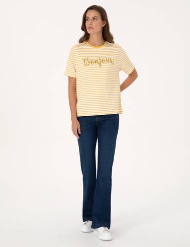 Sarı Comfort Fit Tişört