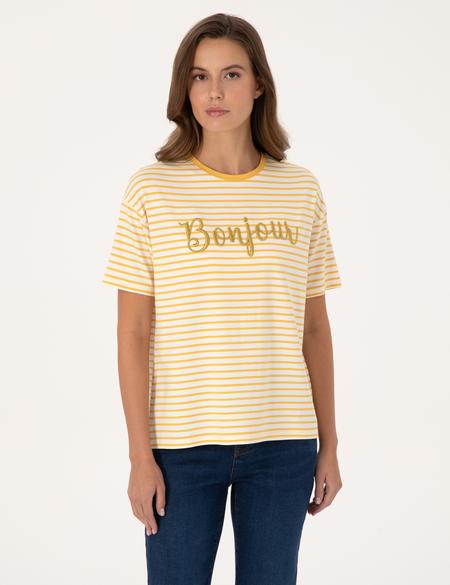 Sarı Comfort Fit Tişört - 50301458020